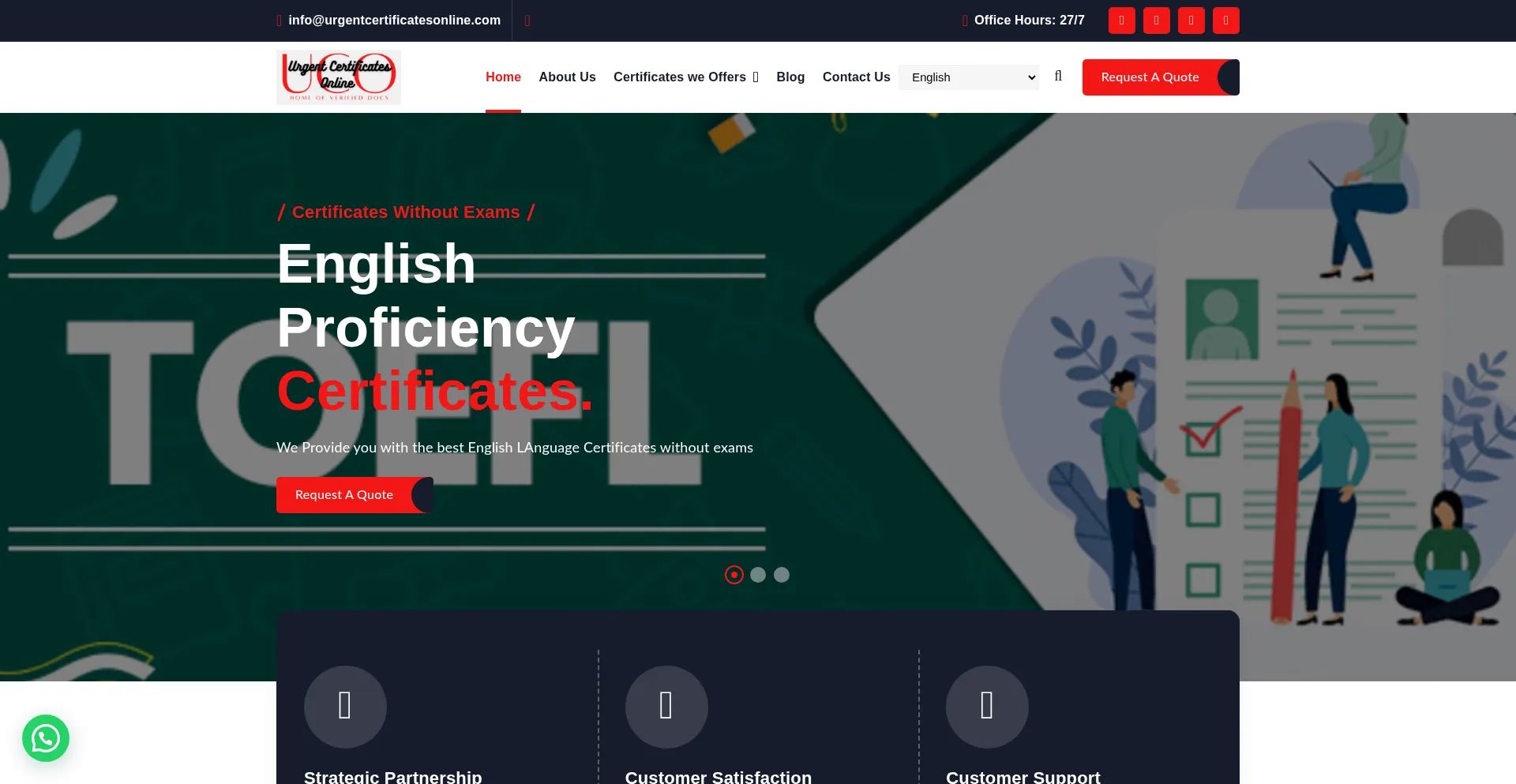 Urgentcertificatesonline.com Screenshot