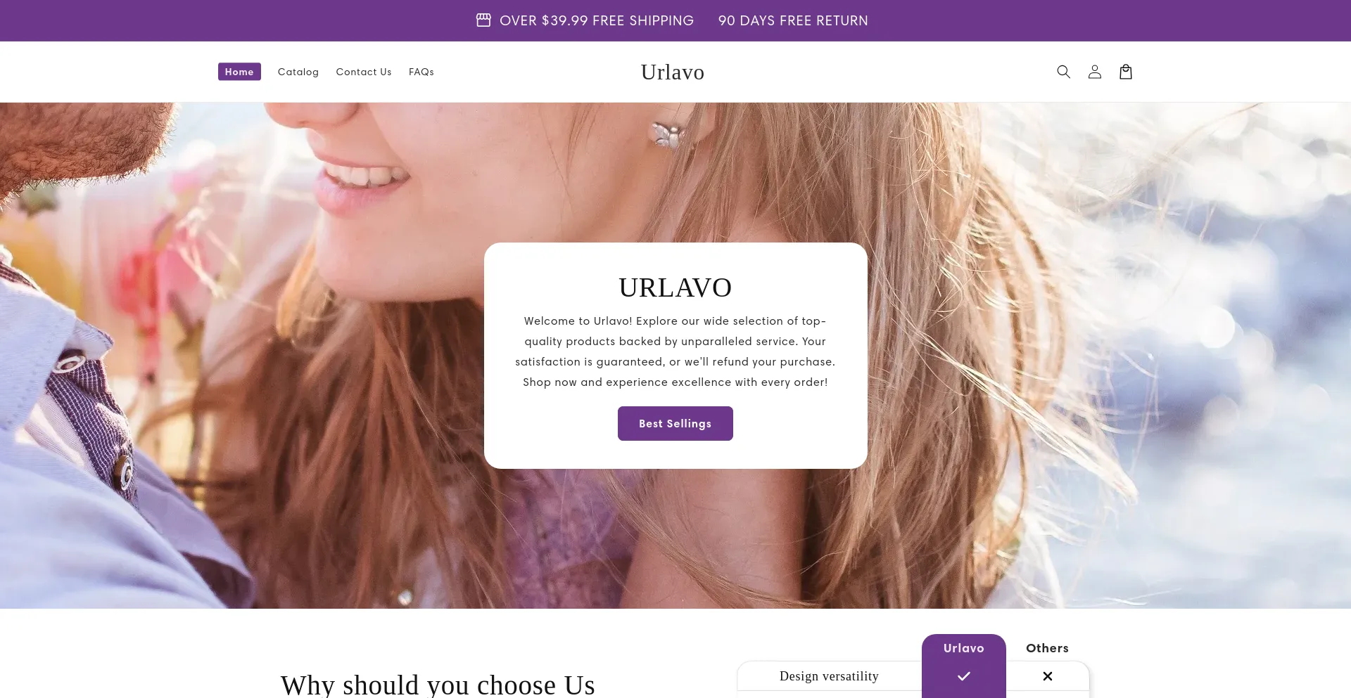 Website screenshot of Urlavo.com