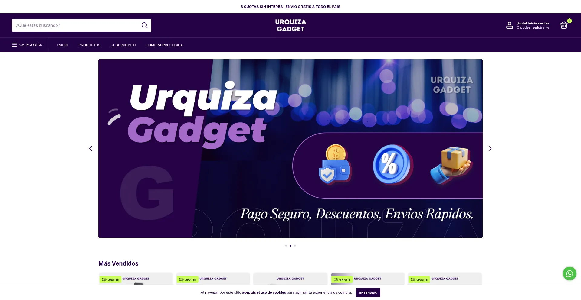 Website screenshot of Urquizagadget.store