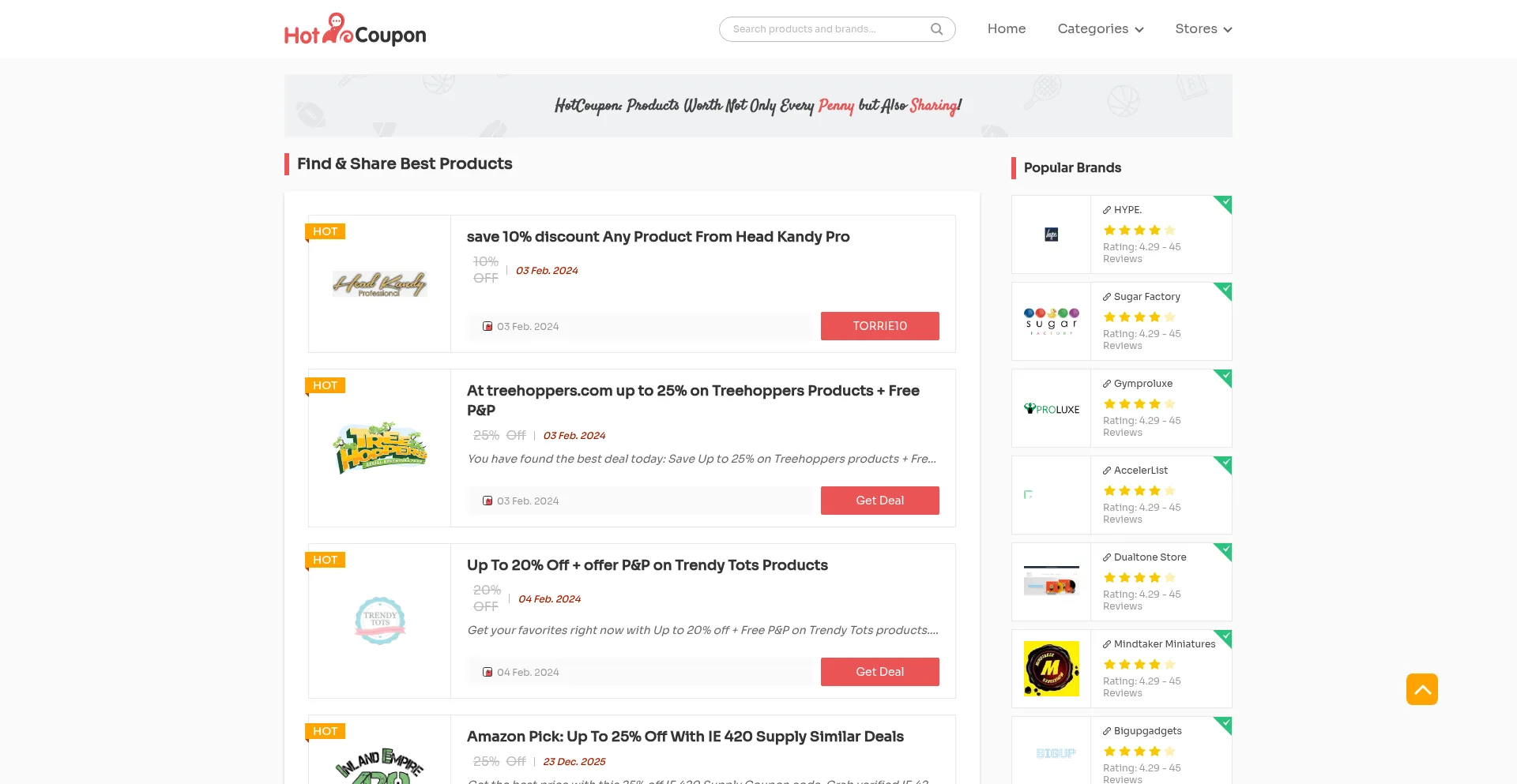 Website screenshot of Us.hotcoupon.org