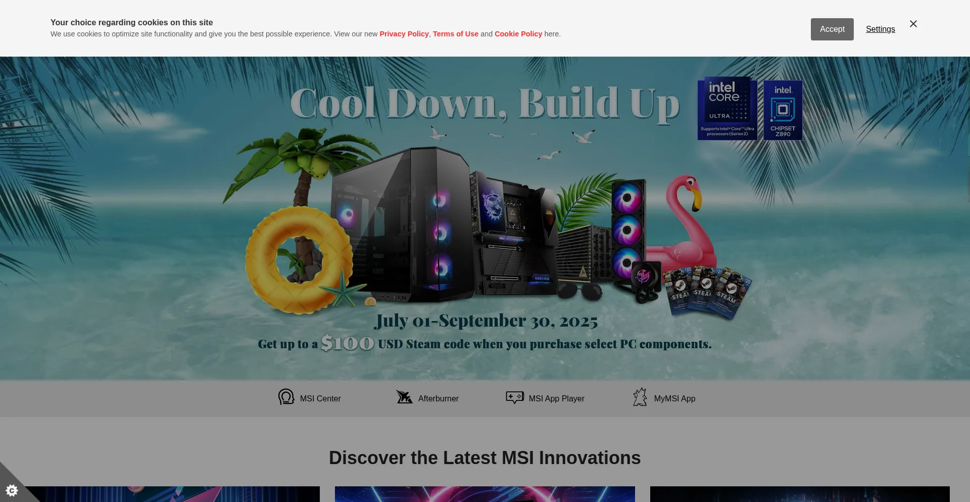Us.msi.com Screenshot