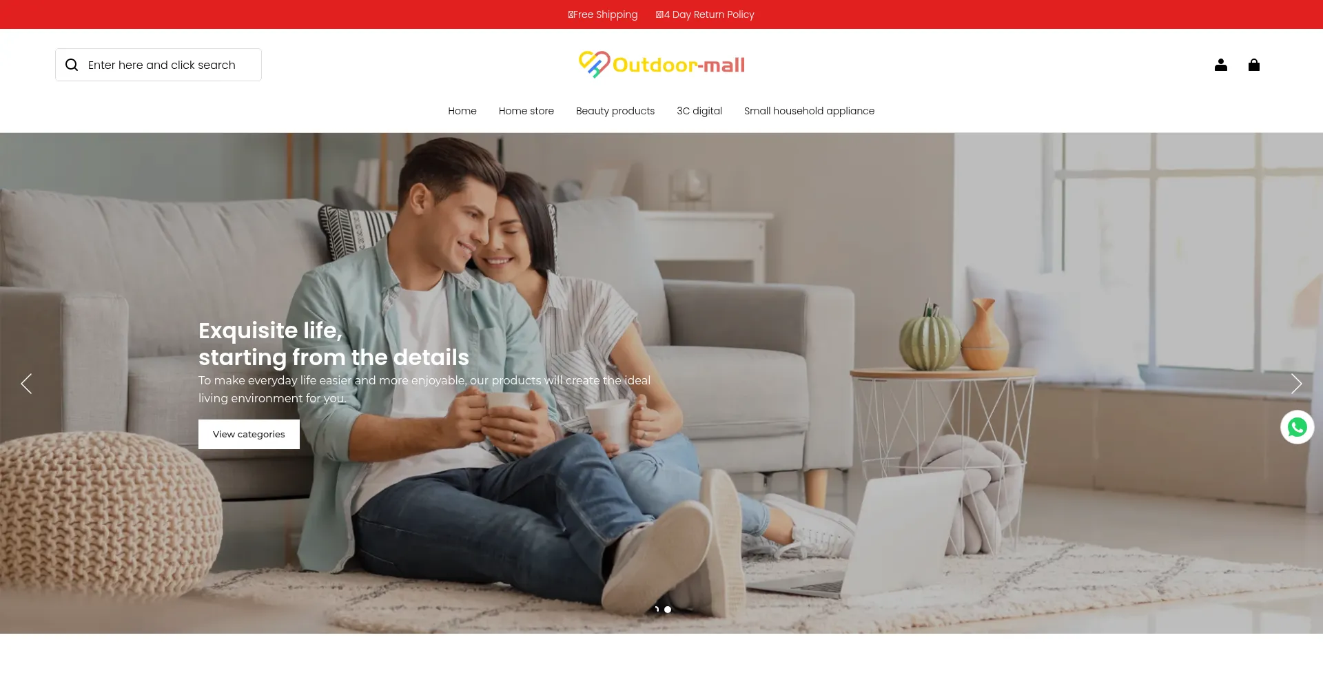 Website screenshot of Us.outdoor-mall.de