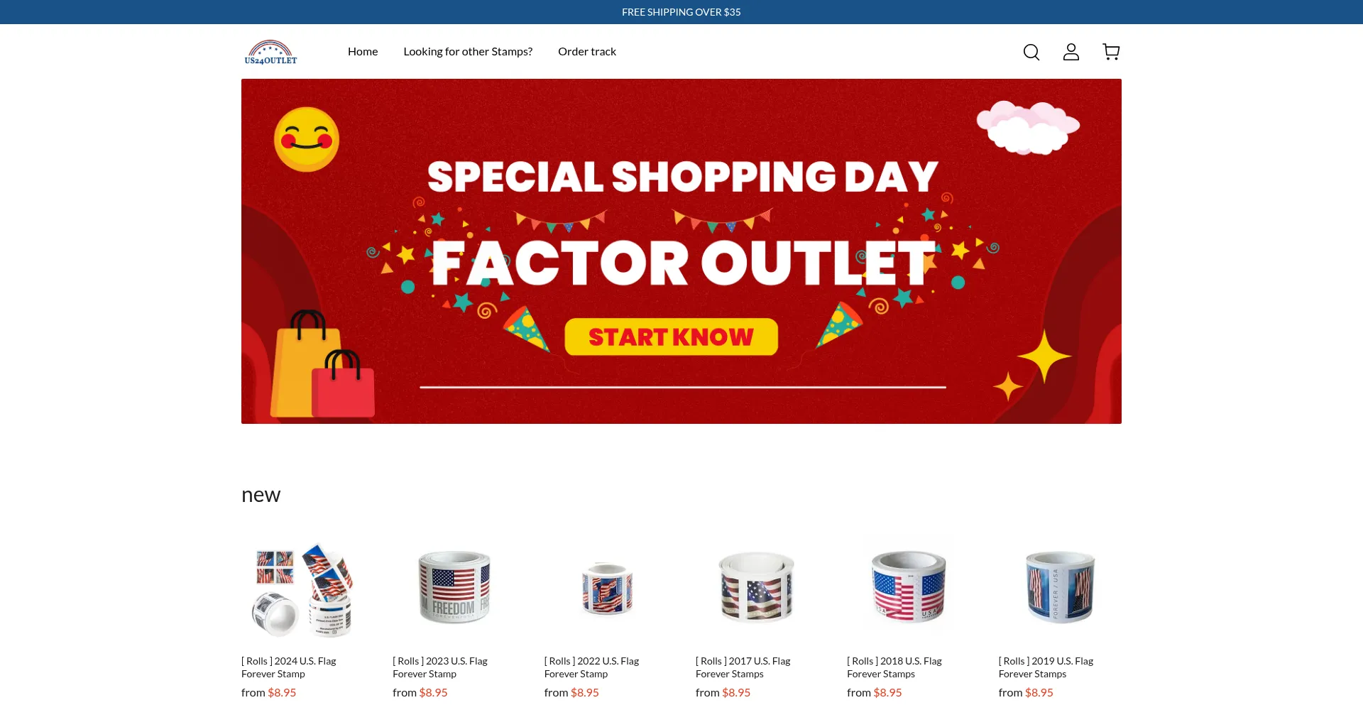 Website screenshot of Us24outlet.com