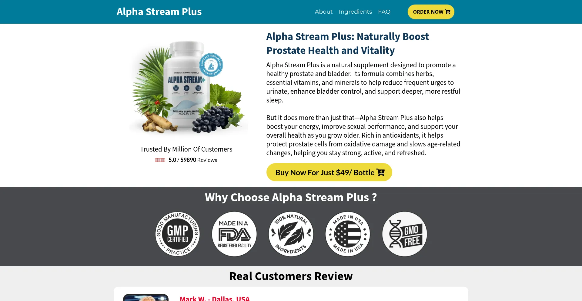 Website screenshot of Us-eng-en-alphastreamplus.com