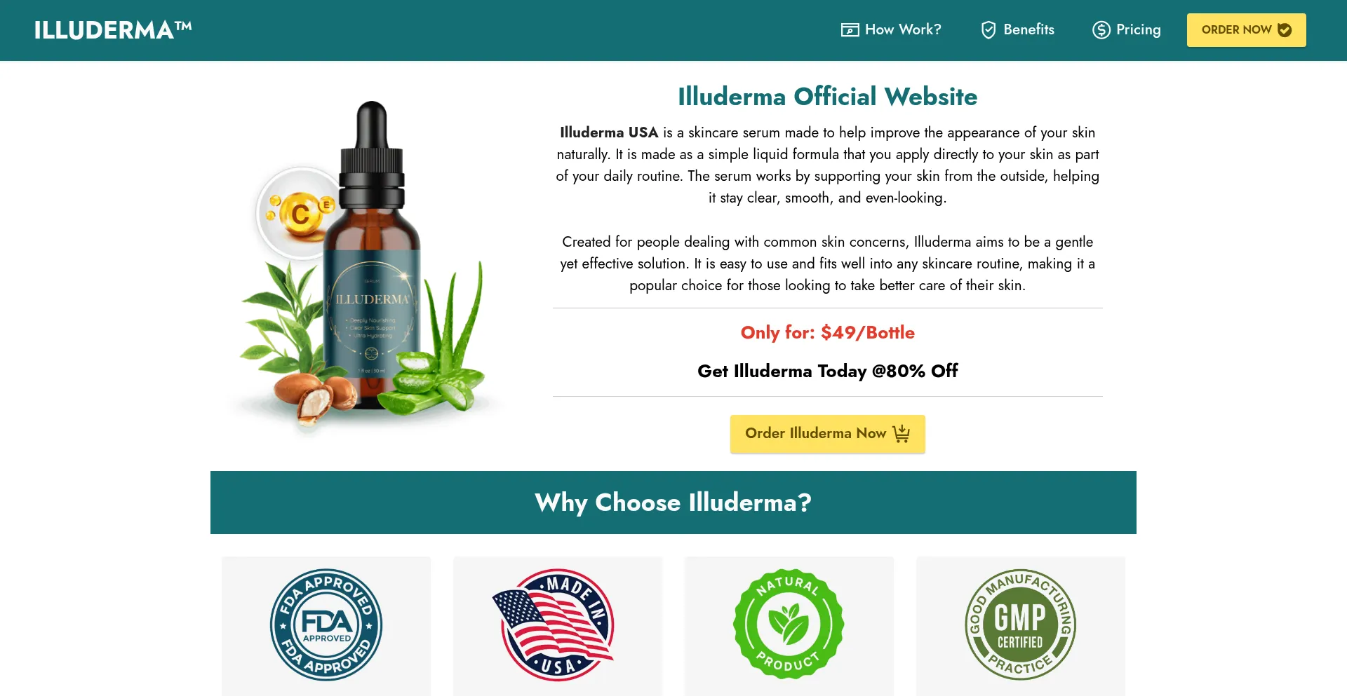 Website screenshot of Us-illuderma.us