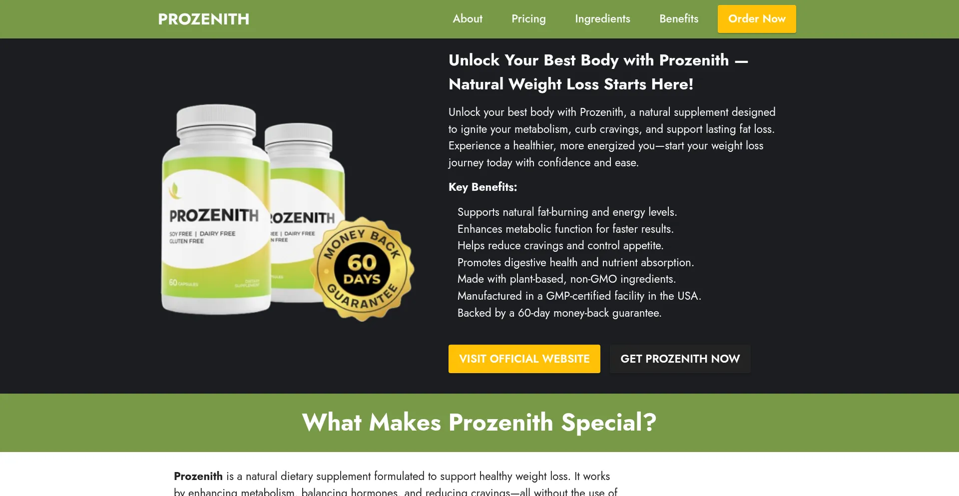 Website screenshot of Us-prozenith.com