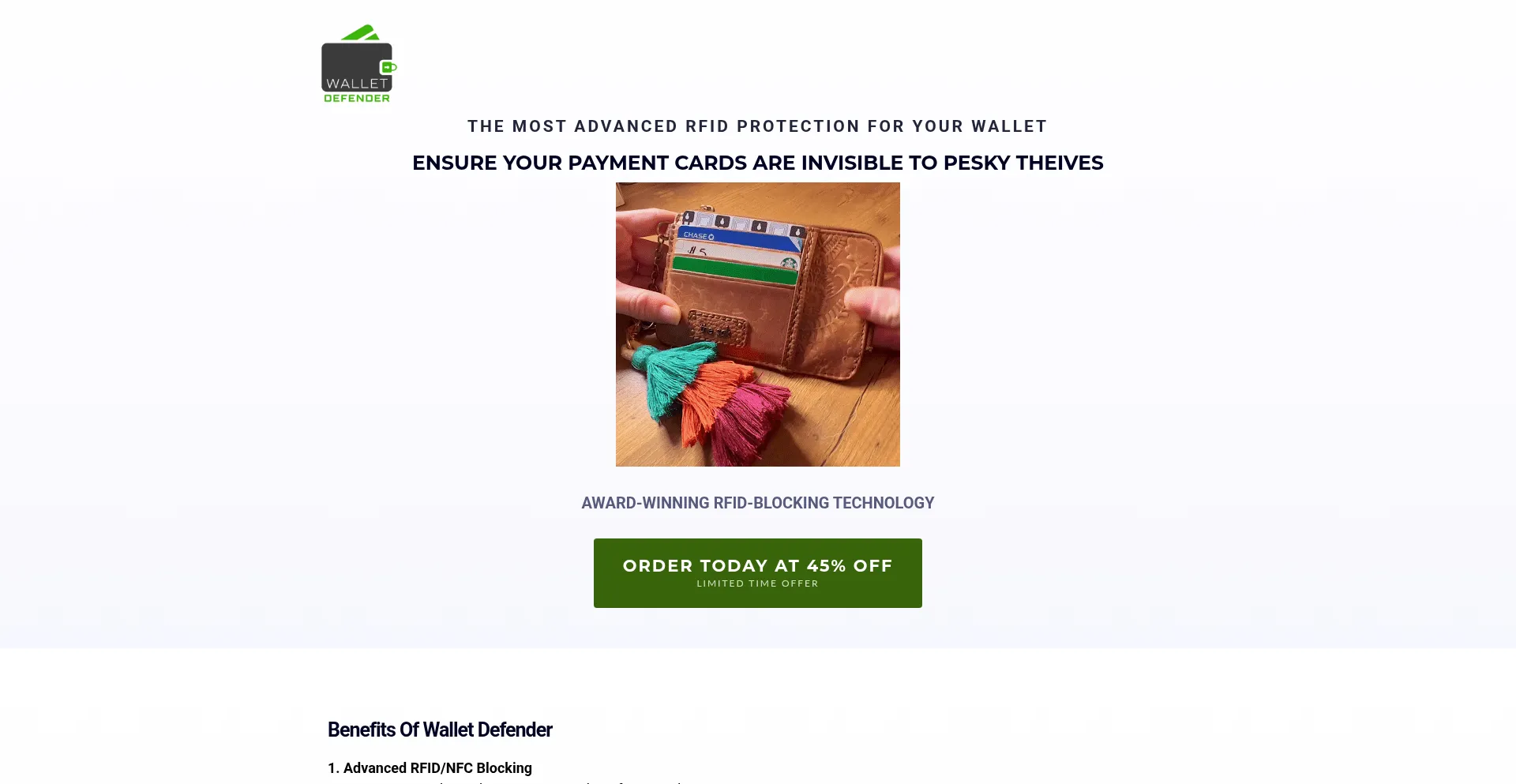 Website screenshot of Us-walletdefender.com