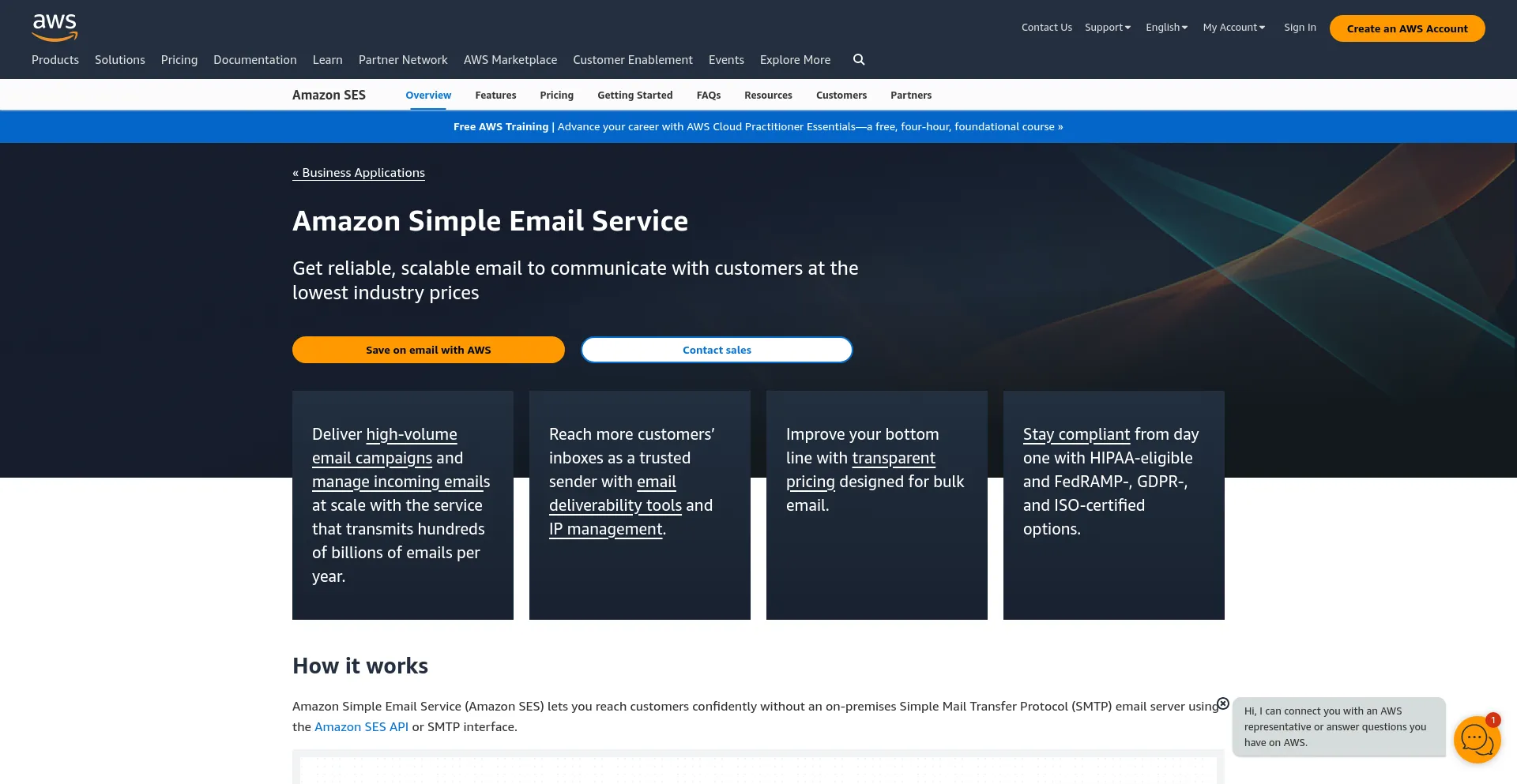 Website screenshot of Us-west-2.amazonses.com