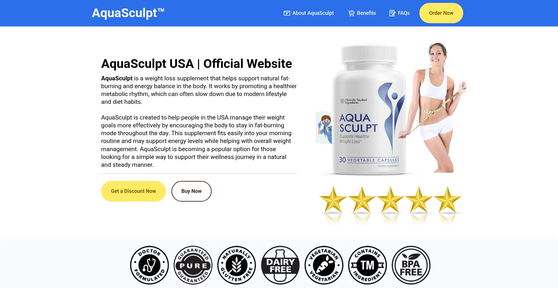 Website screenshot of Usa-aquasculpt-us.us