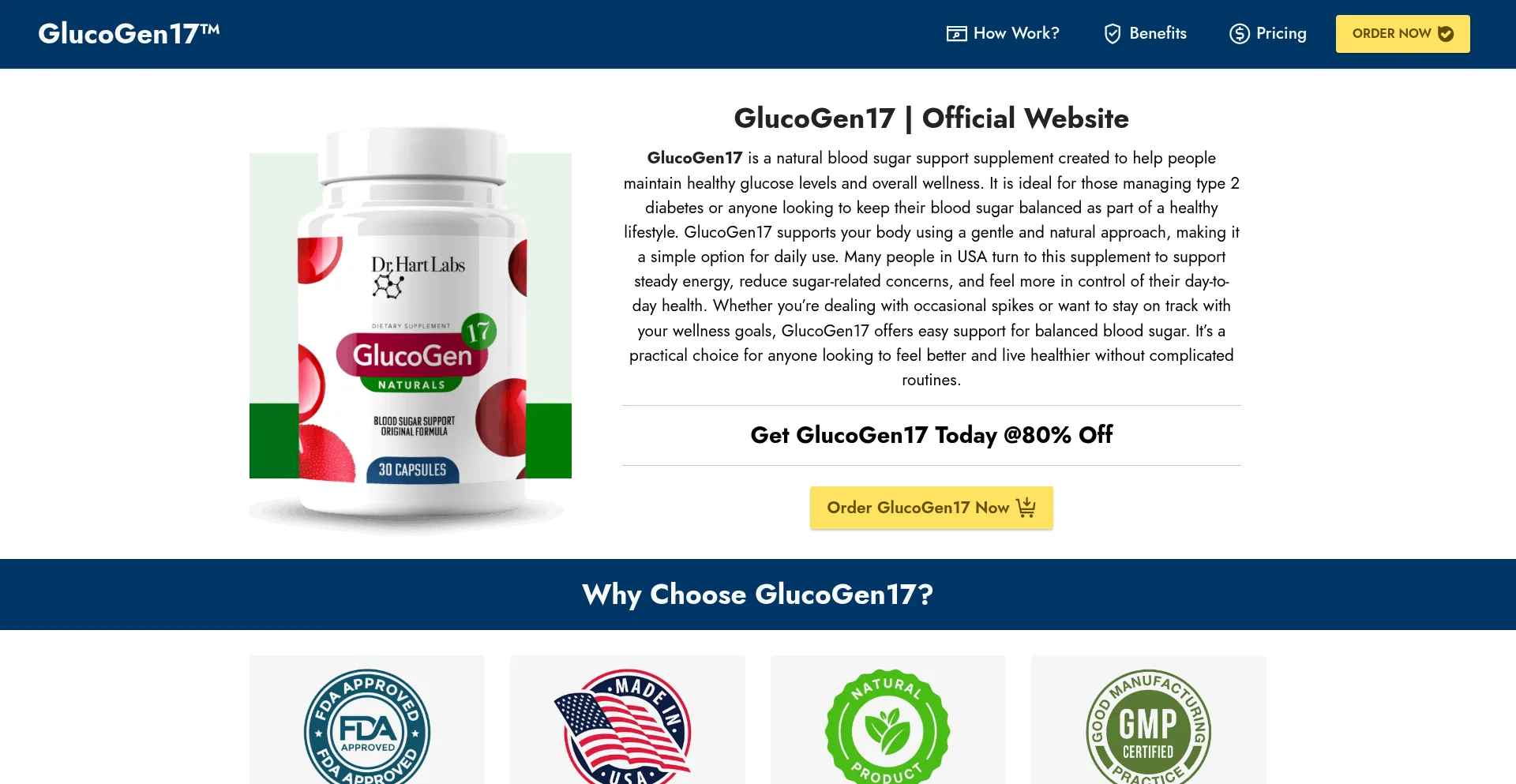 Website screenshot of Usa-glucogen17.us