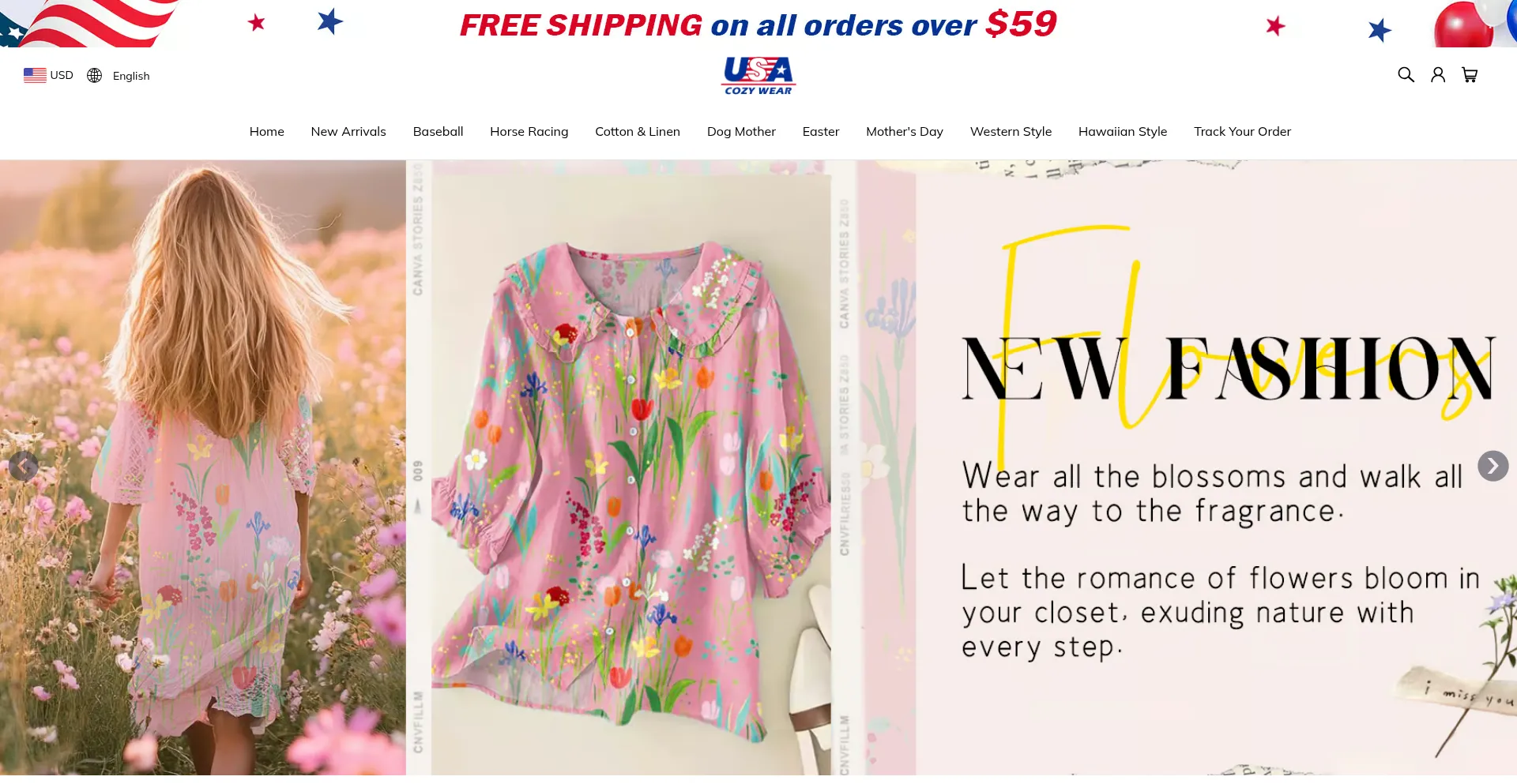 Usacozywear.com Screenshot