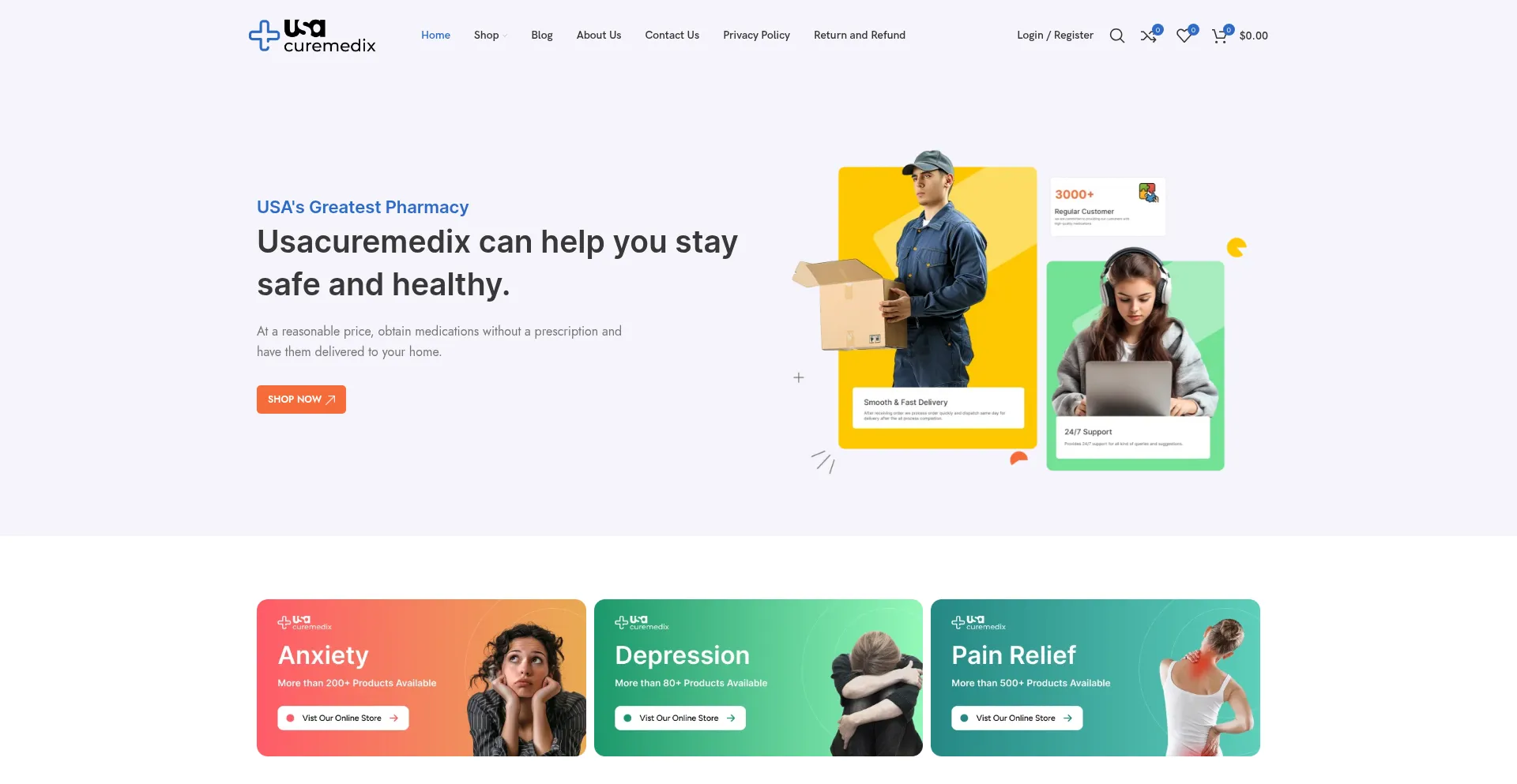 Website screenshot of Usacuremedix.com