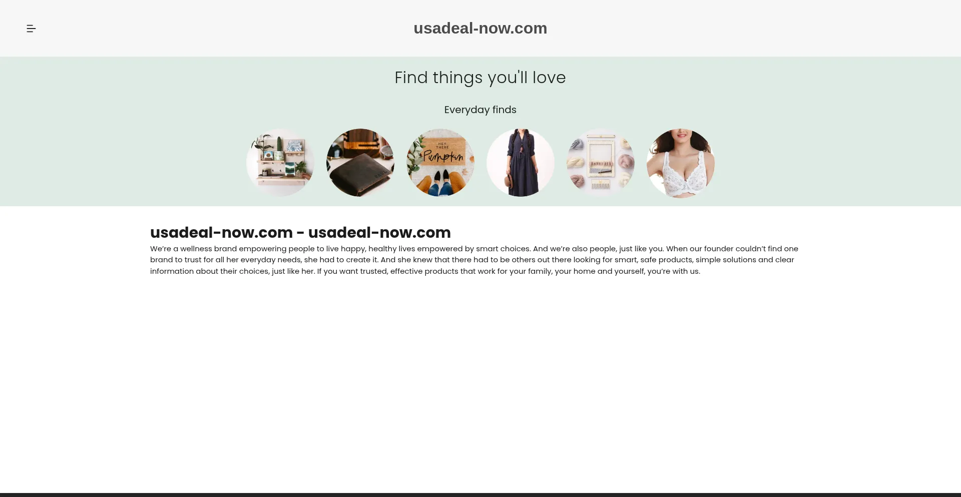 Website screenshot of Usadeal-now.com