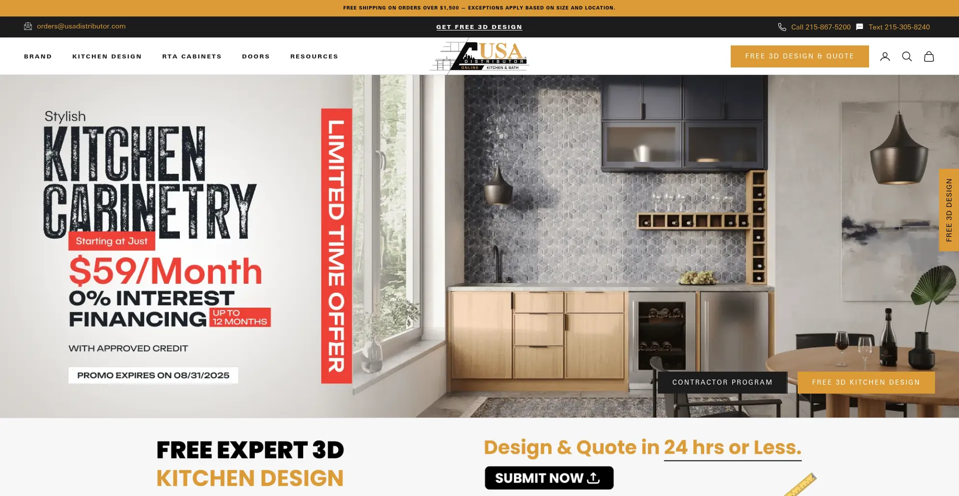 Website screenshot of Usadistributor.com