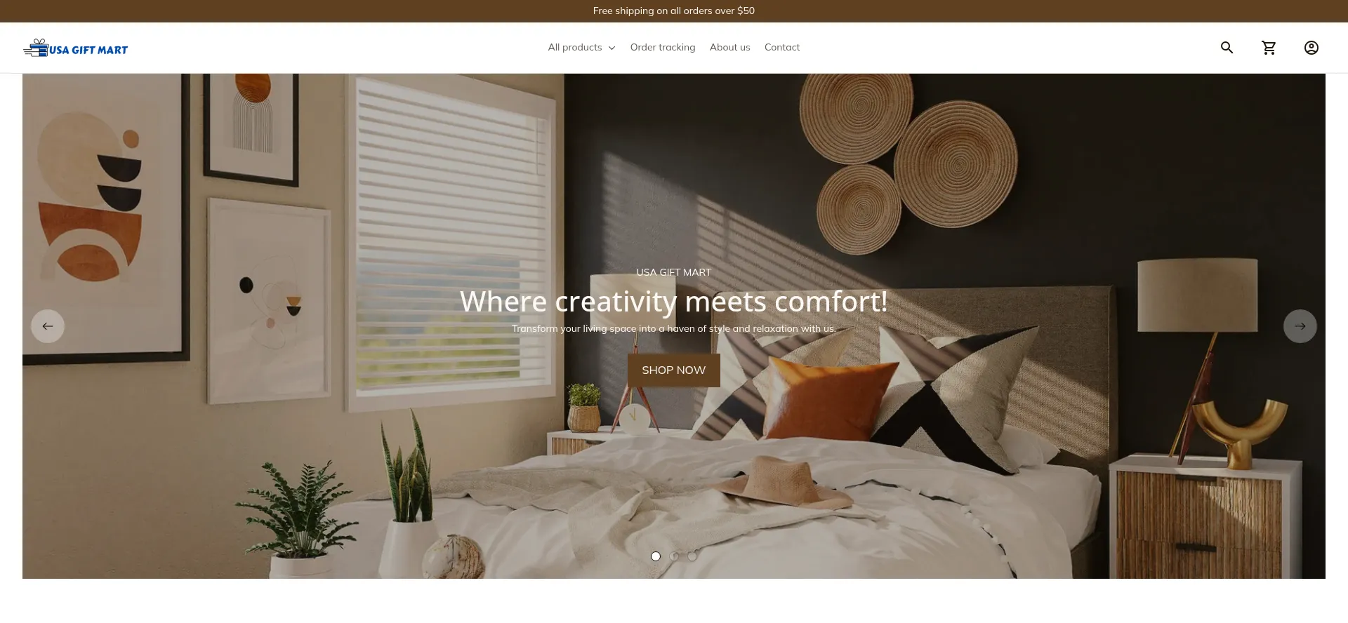 Website screenshot of Usagiftmart.com
