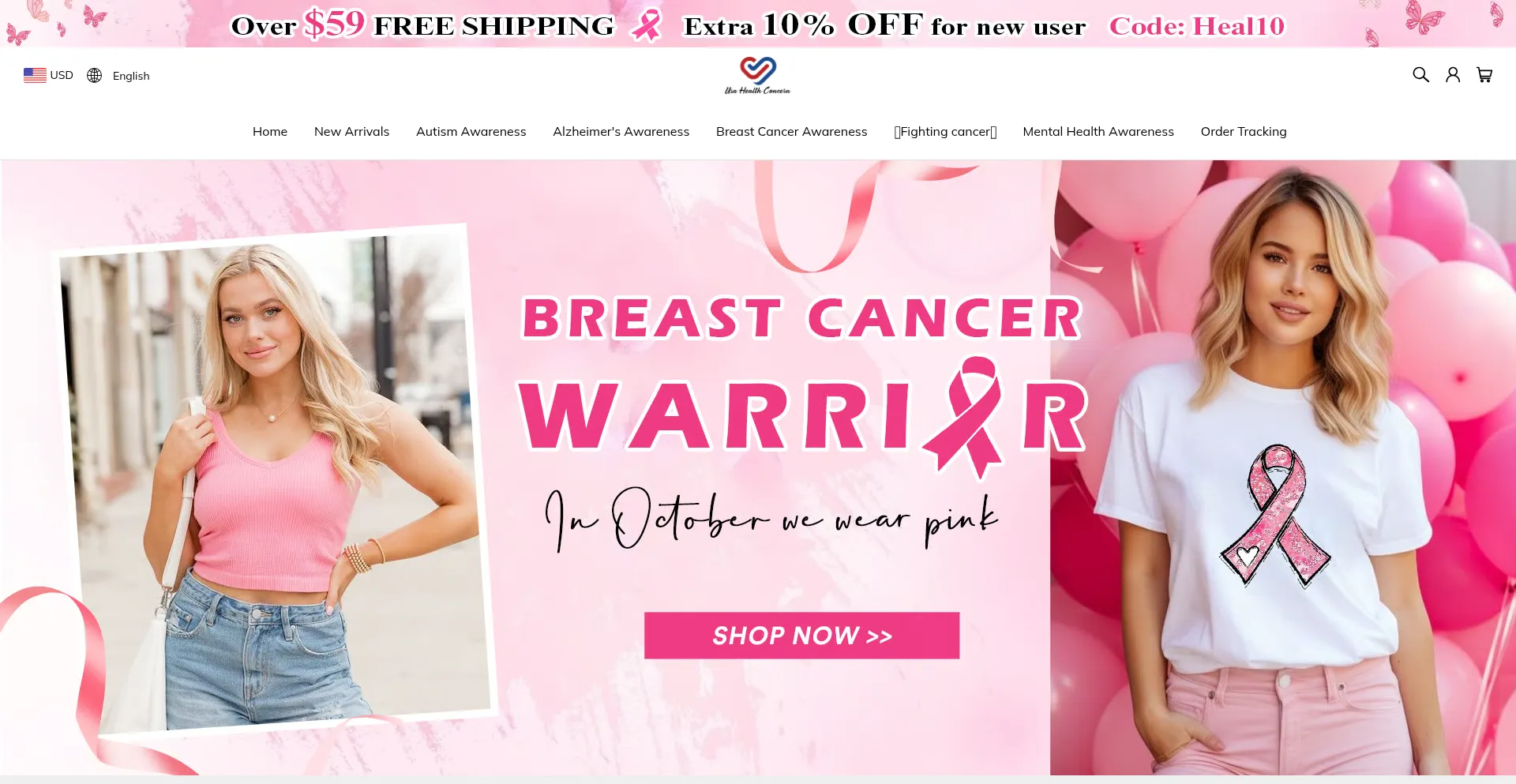 Website screenshot of Usahealthconcern.com