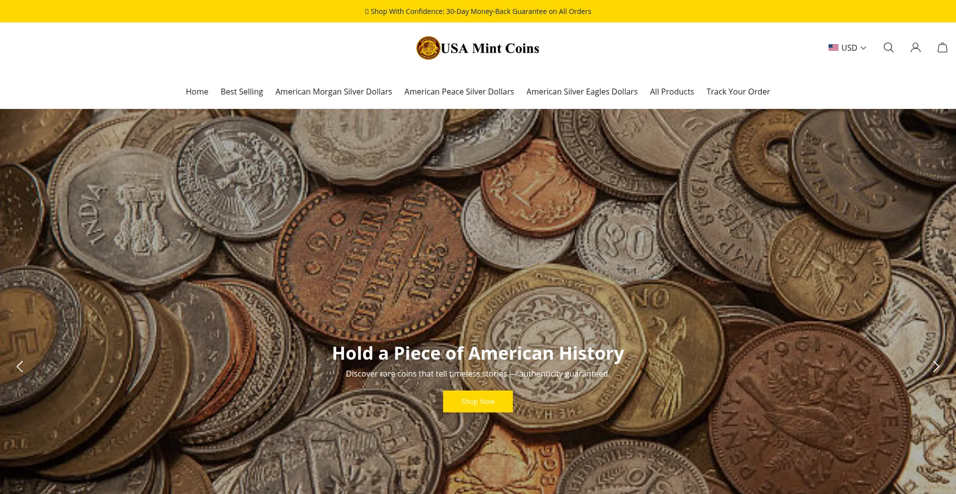 Usamintcoins.com Screenshot