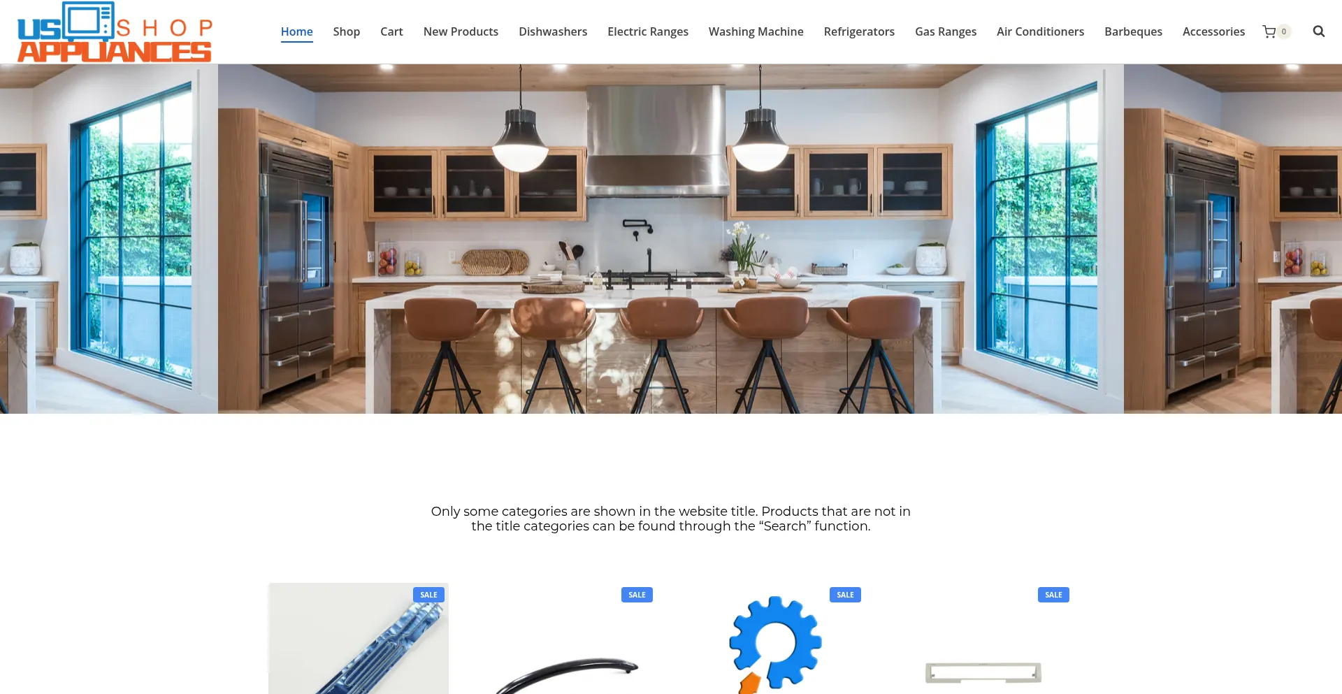 Website screenshot of Usappliancesshop.com