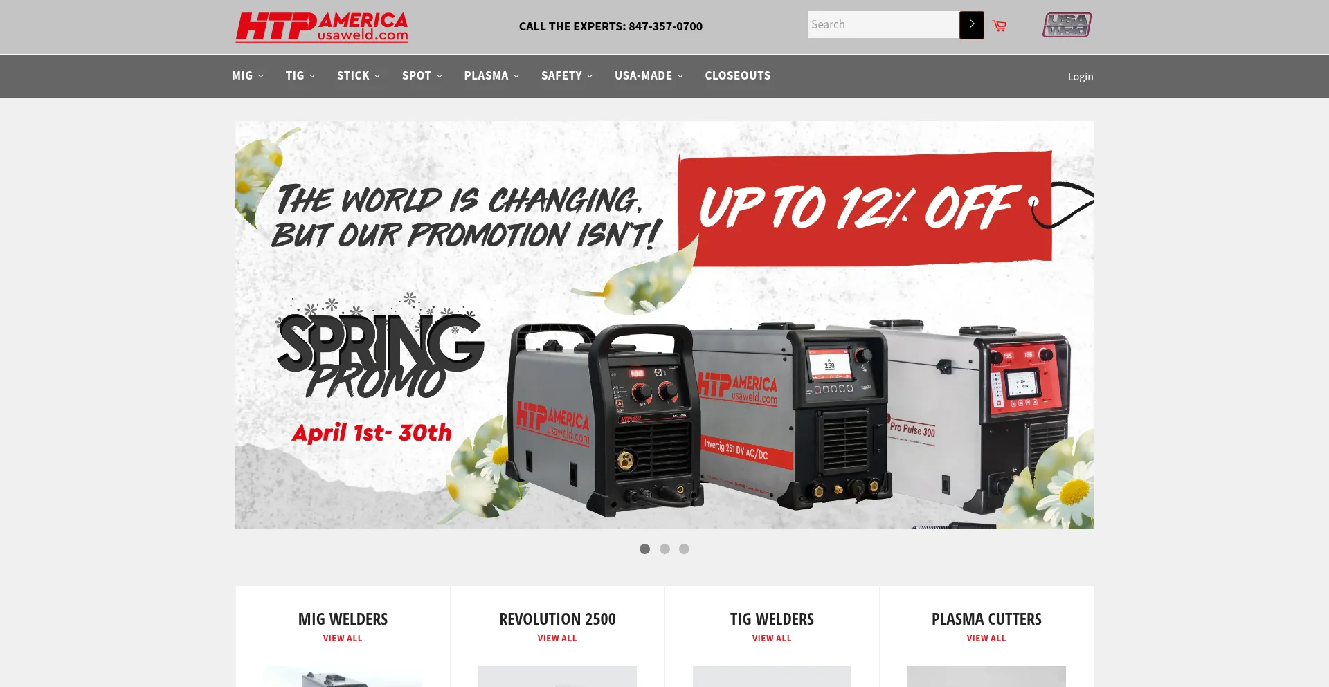 Website screenshot of Usaweld.com
