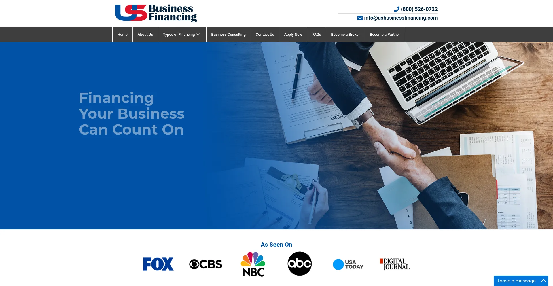 Usbusinessfinancing.com Screenshot