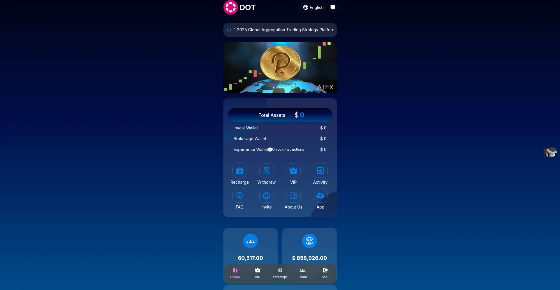 Website screenshot of Usddoott.vip