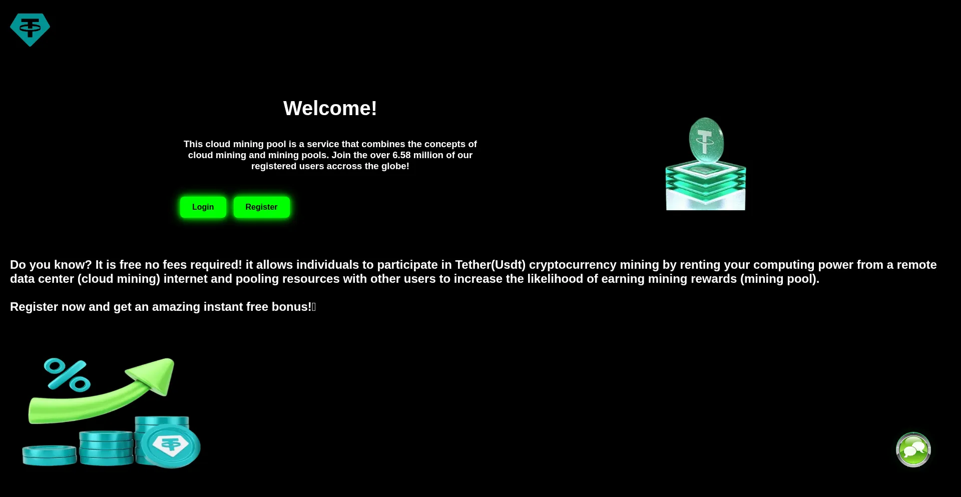 Usdtminingpool.com Screenshot