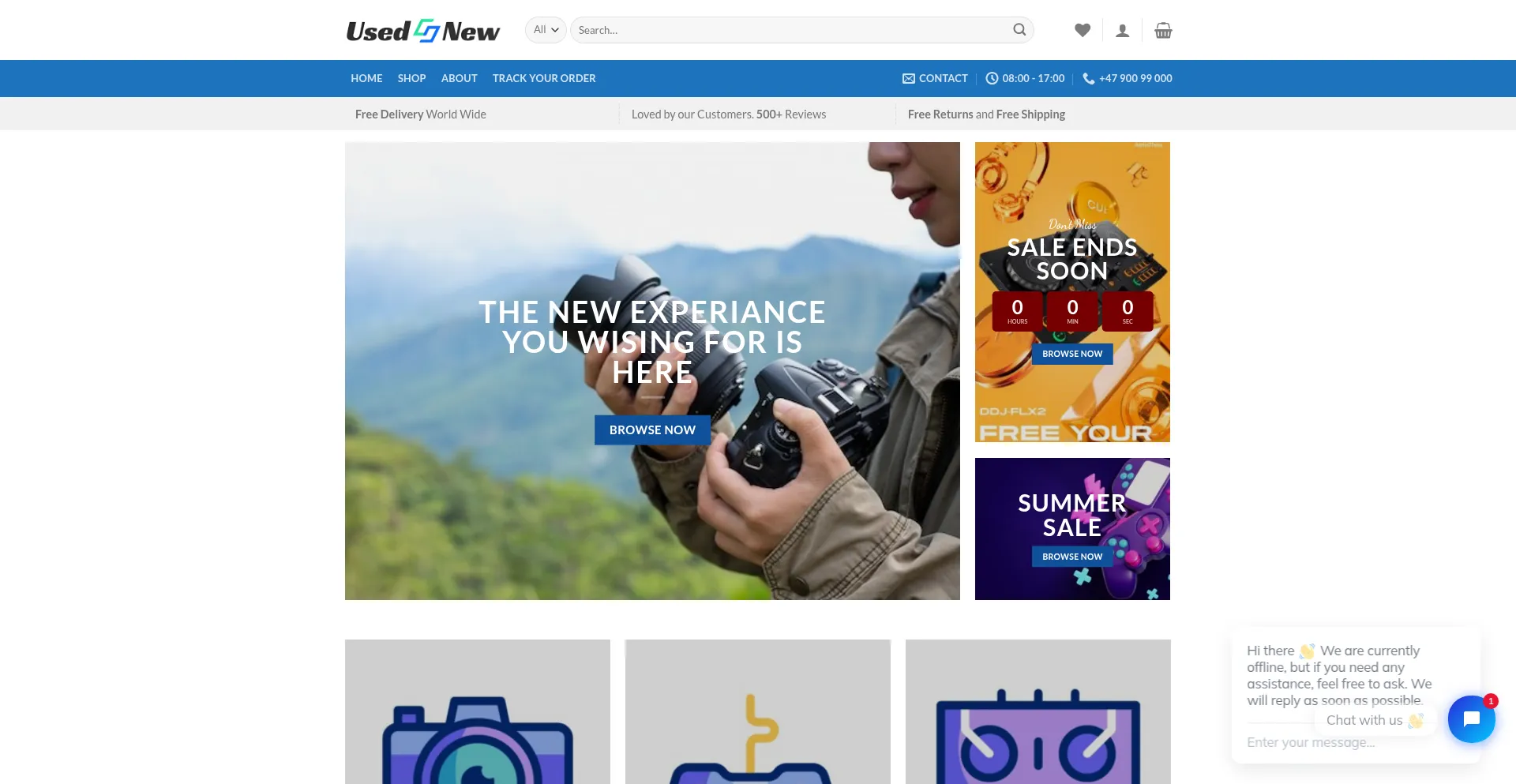 Website screenshot of Usednew.store