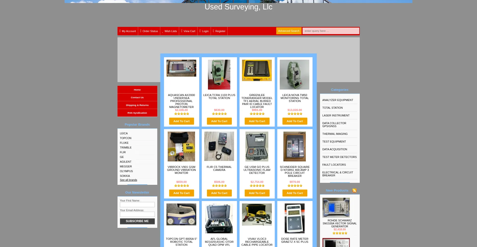 Website screenshot of Usedsurveying.com