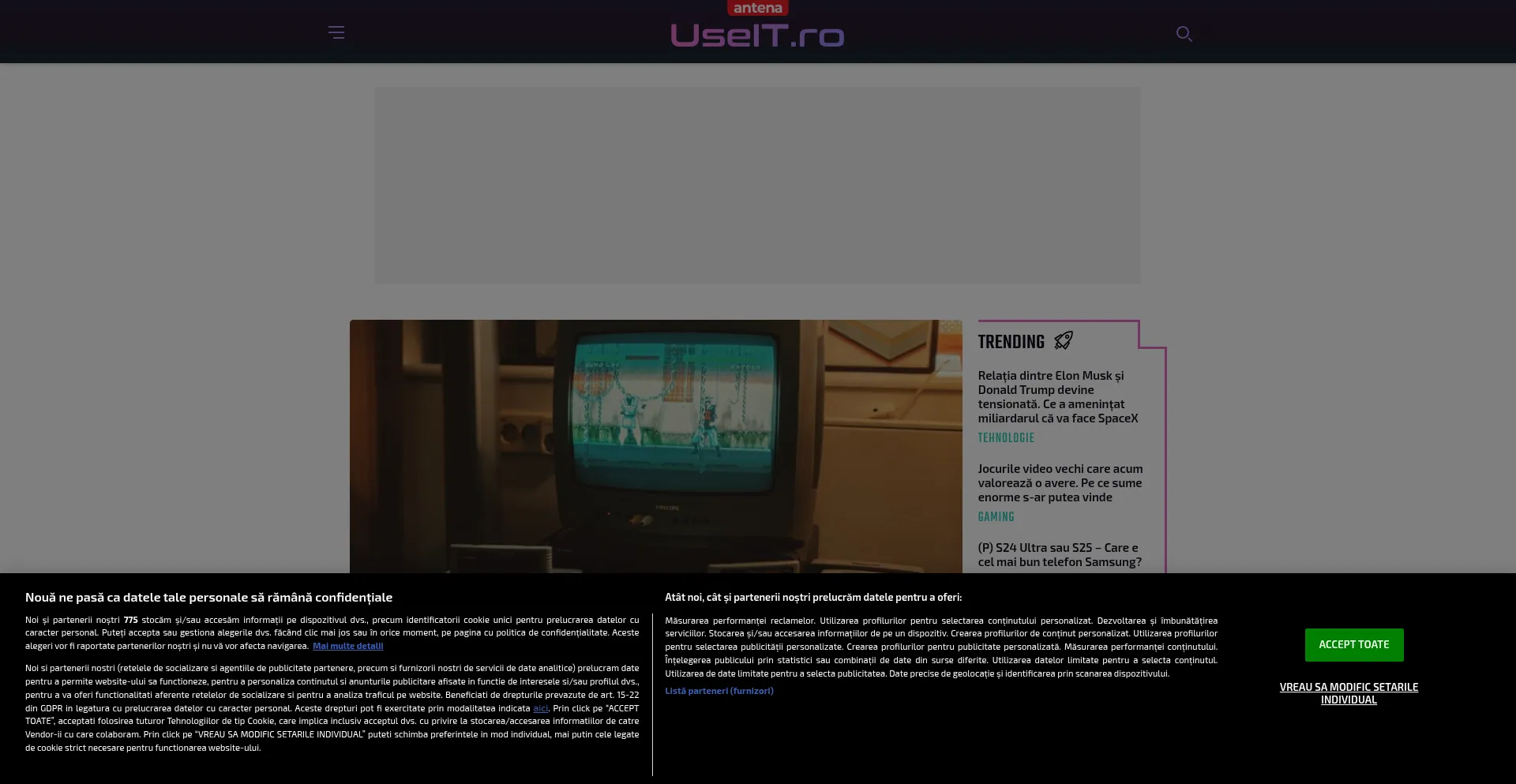 Website screenshot of Useit.ro