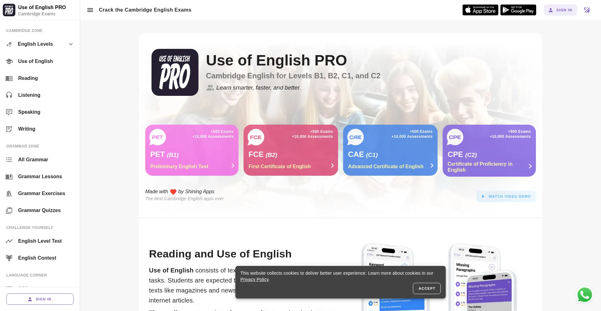 Useofenglishpro.com Screenshot