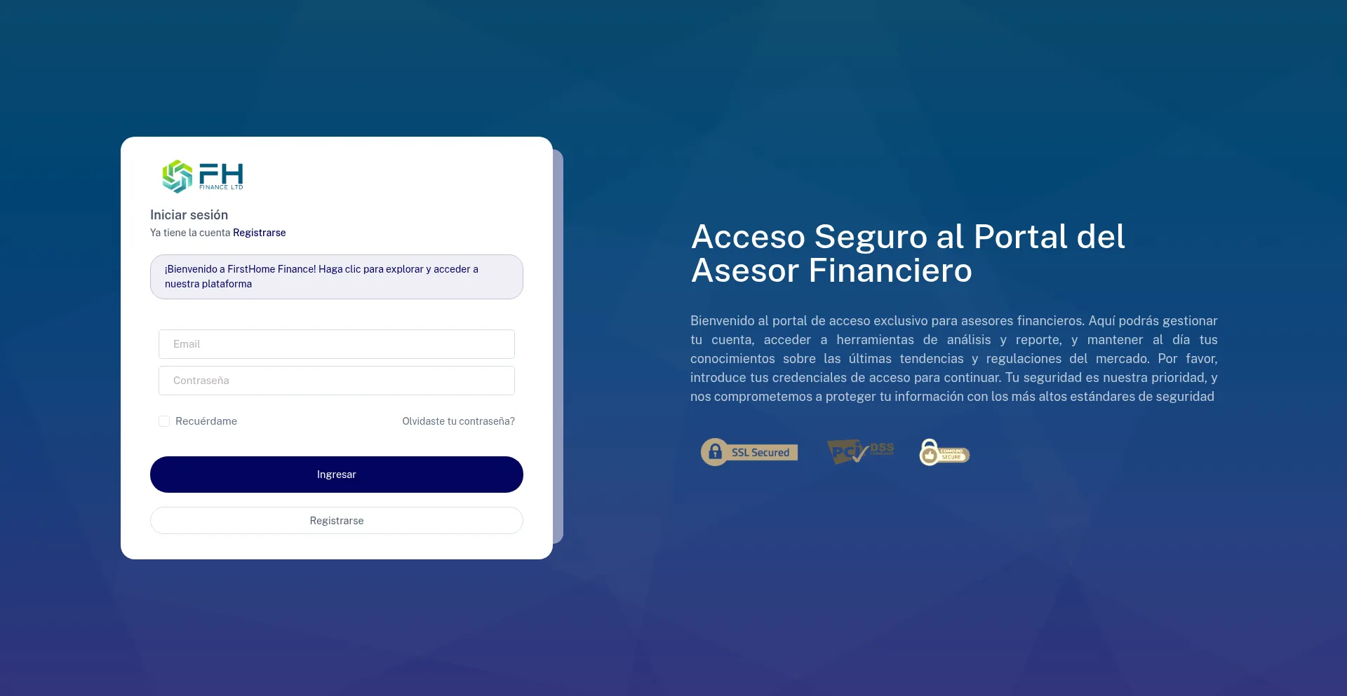 Website screenshot of User.fhofinan.com