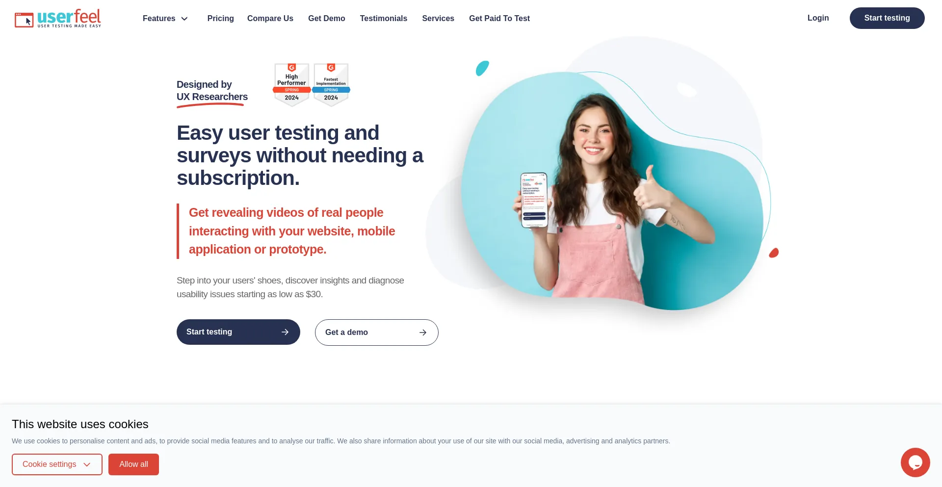 Userfeel.com Screenshot