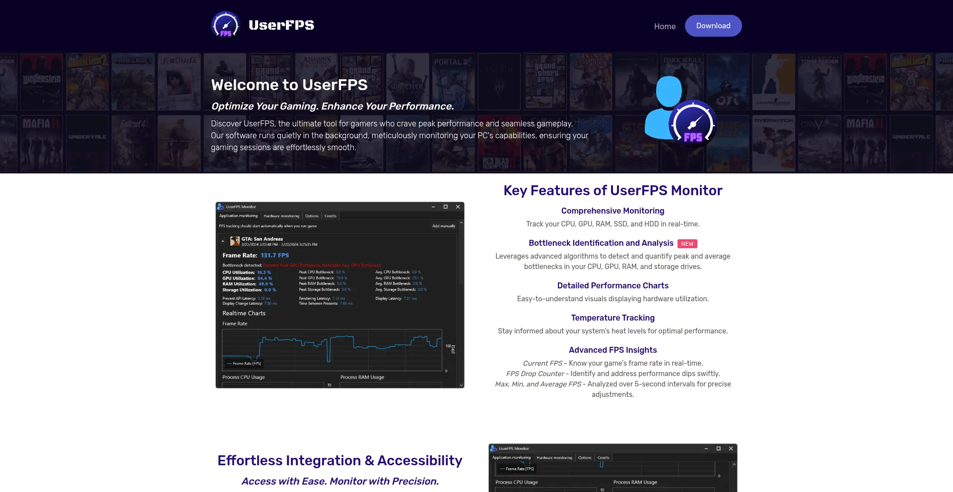 Website screenshot of Userfps.com