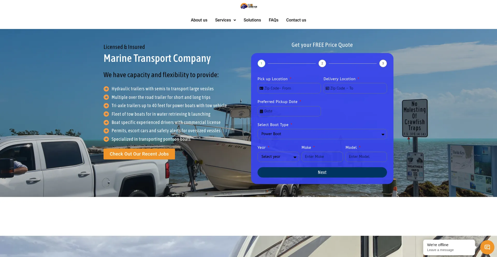 Website screenshot of Usezlogistics.com