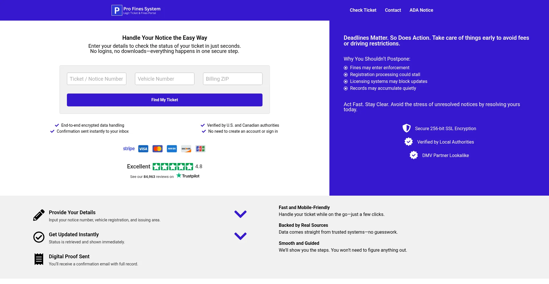 Usfines.online Screenshot