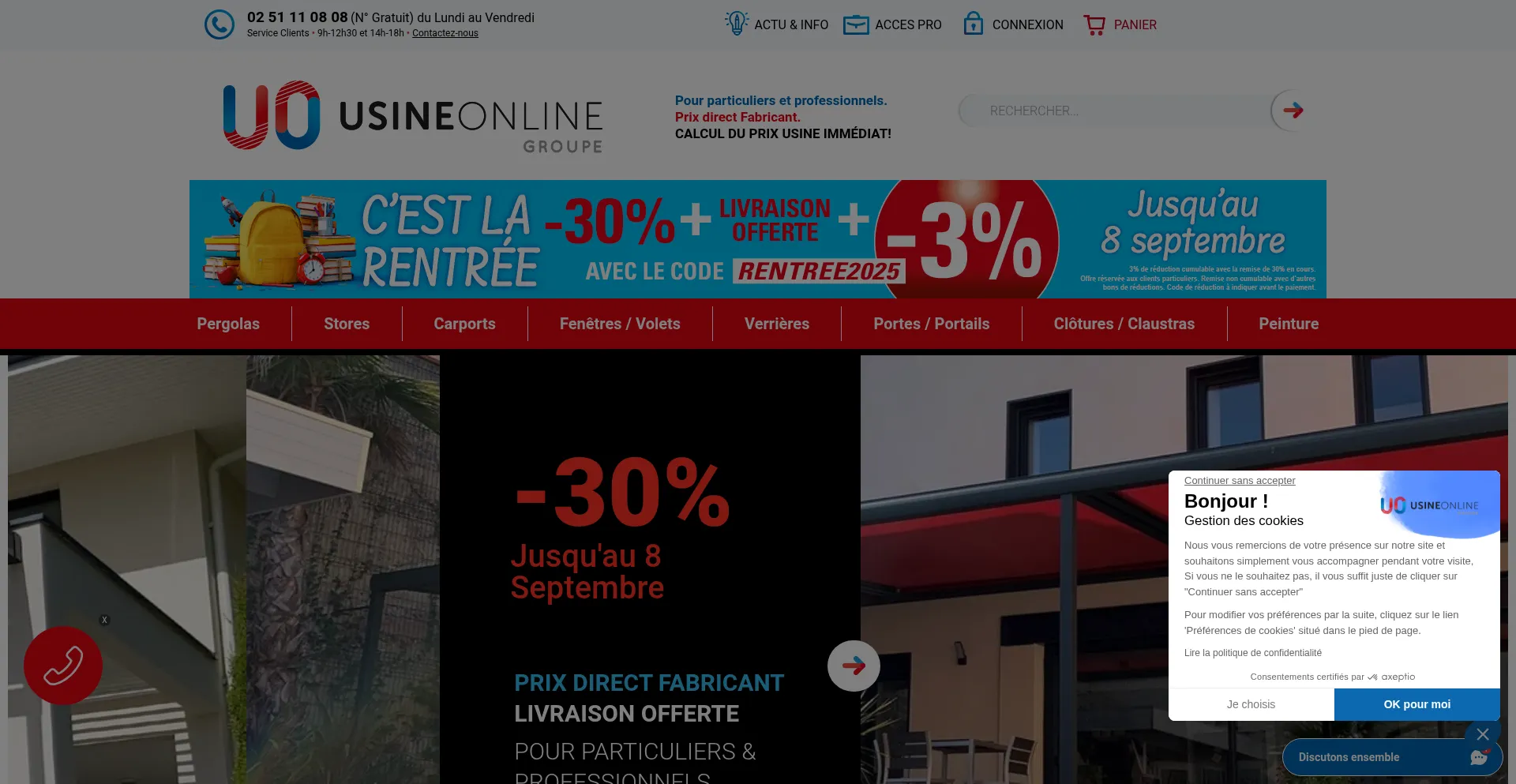 Website screenshot of Usine-online.com