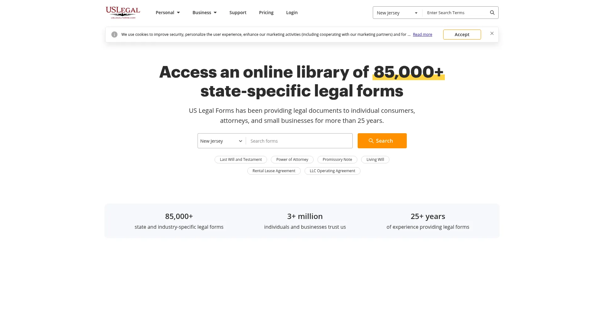Uslegalforms.com Screenshot