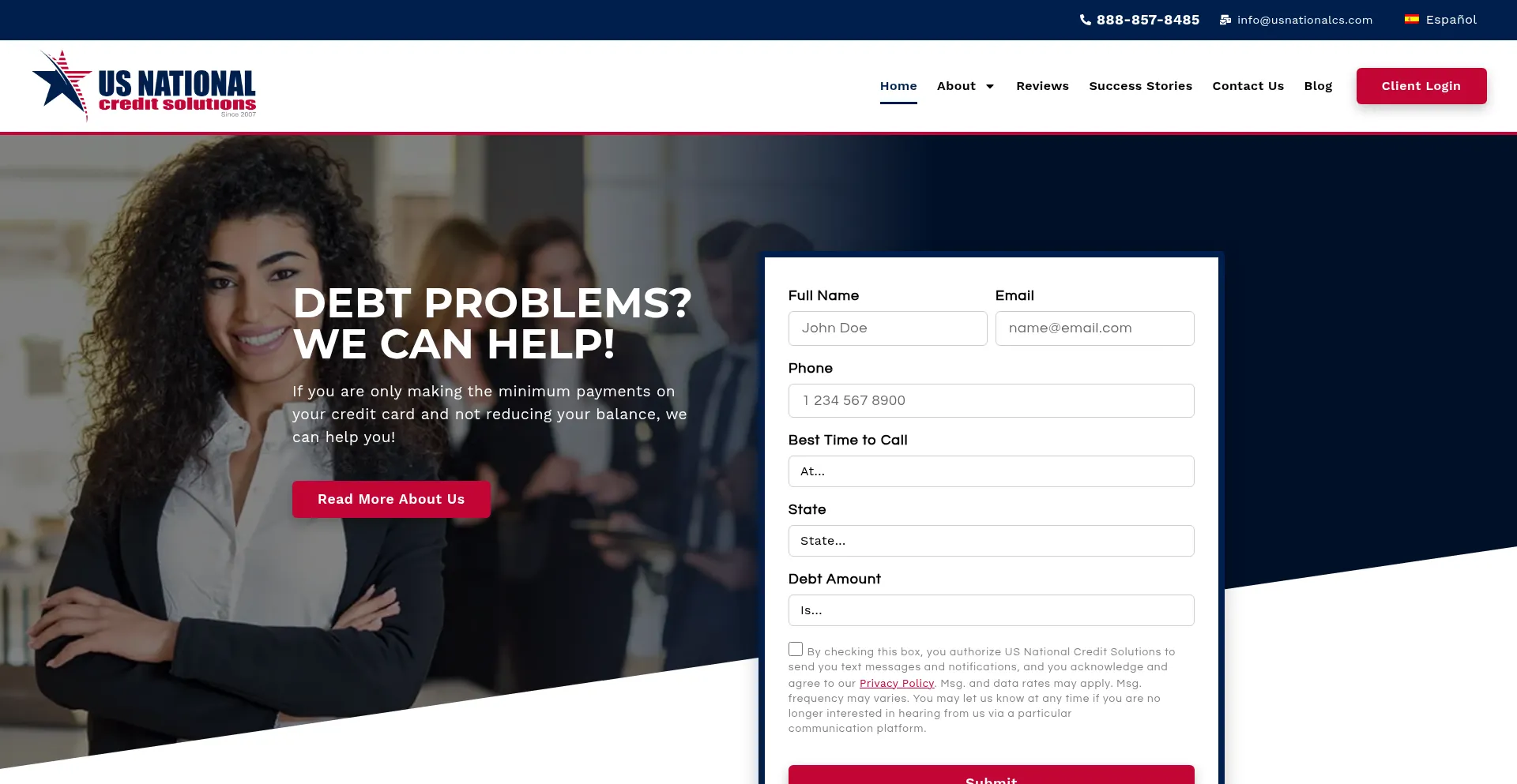Usnationalcreditsolutions.com Screenshot