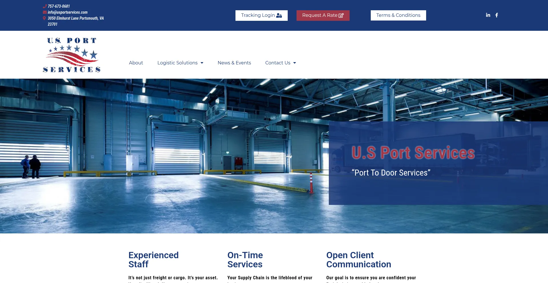 Website screenshot of Usportservices.com