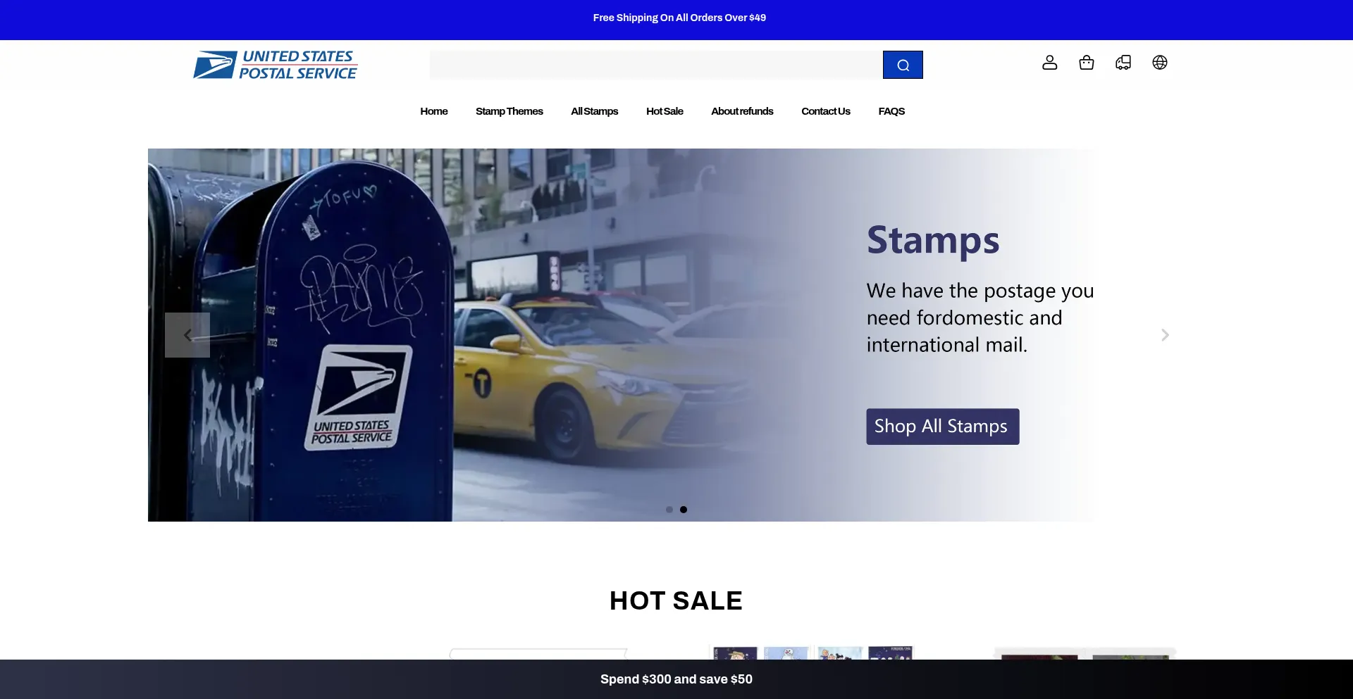 Website screenshot of Usps-federalstampsy.com