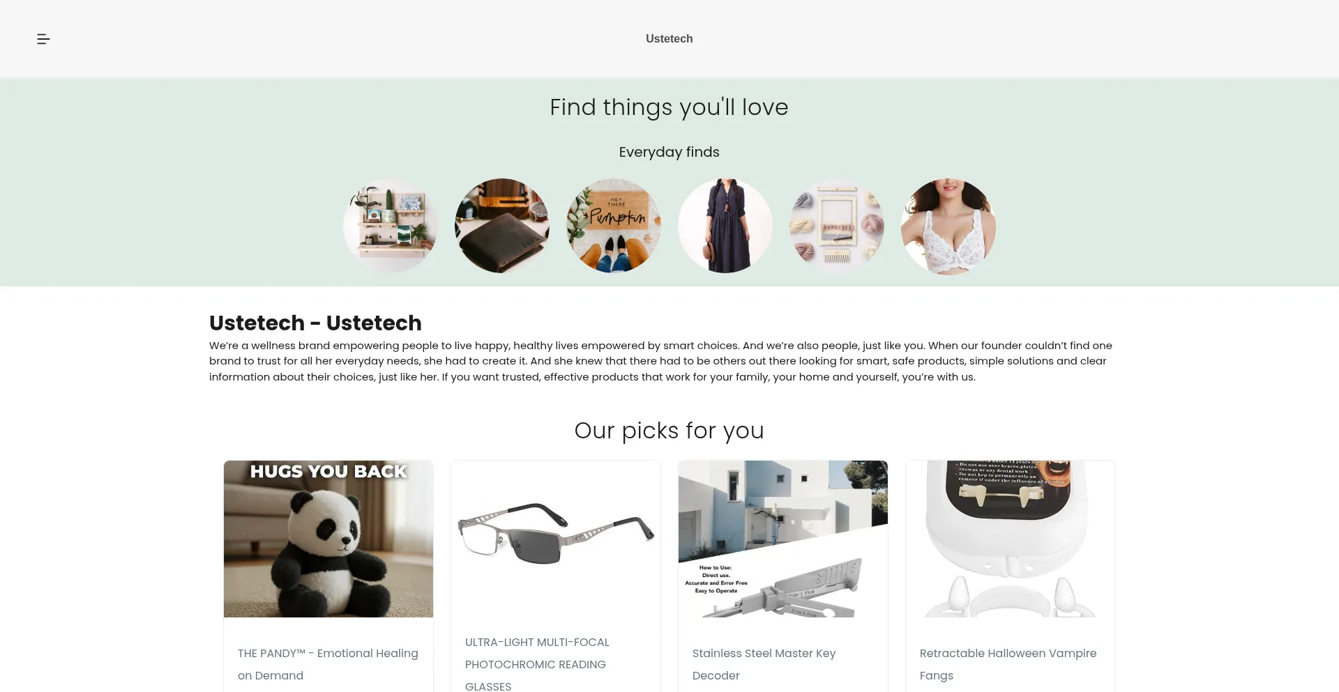 Website screenshot of Ustetech.com