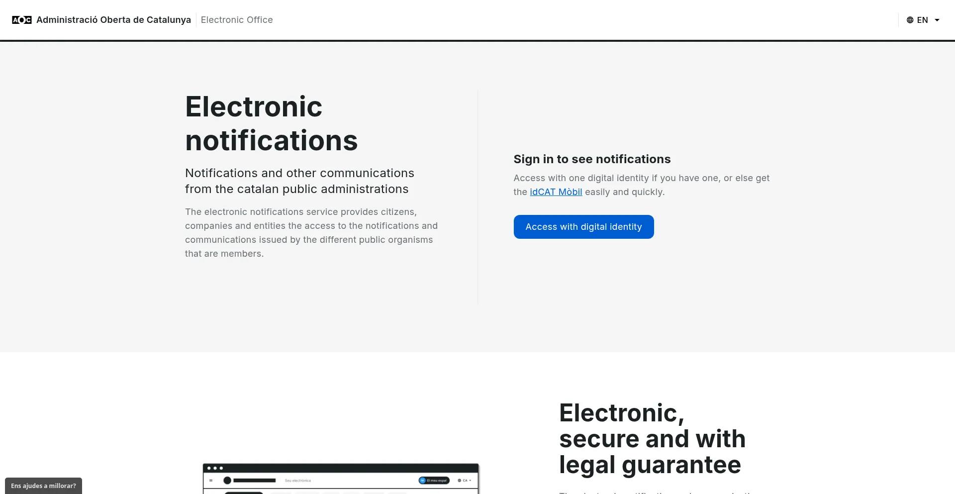 Website screenshot of Usuari.enotum.cat