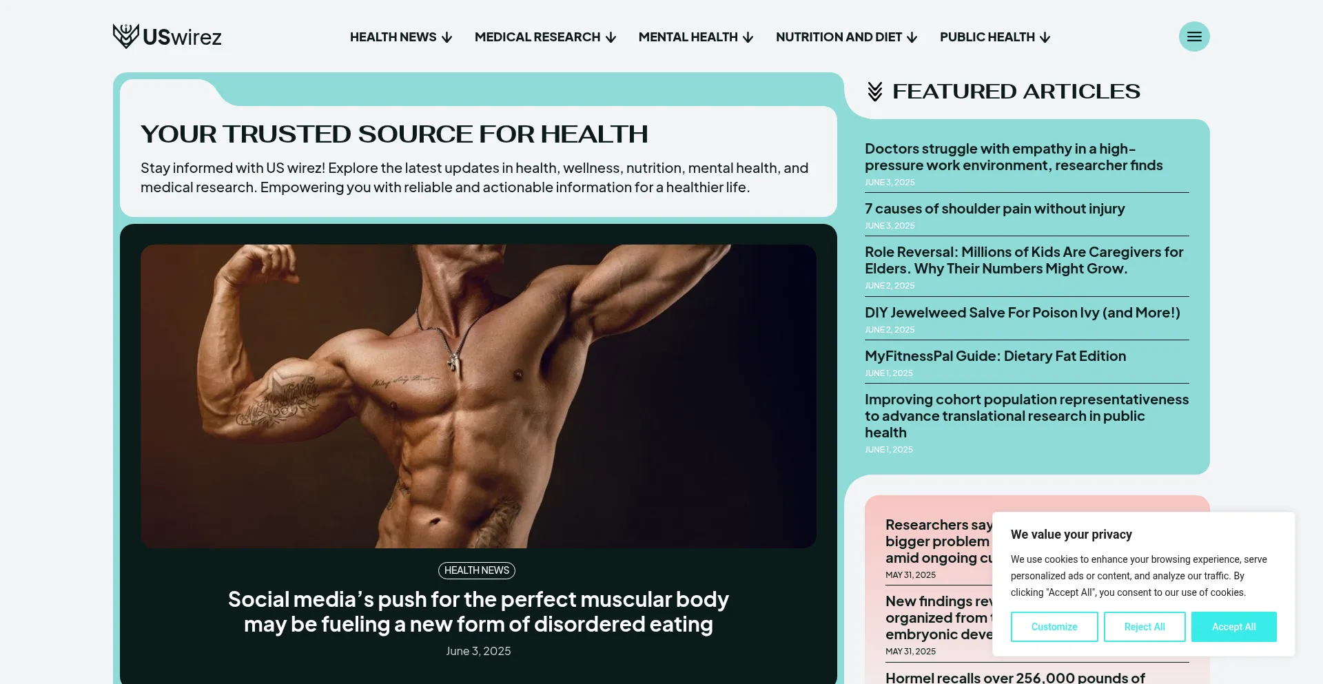 Website screenshot of Uswirez.com