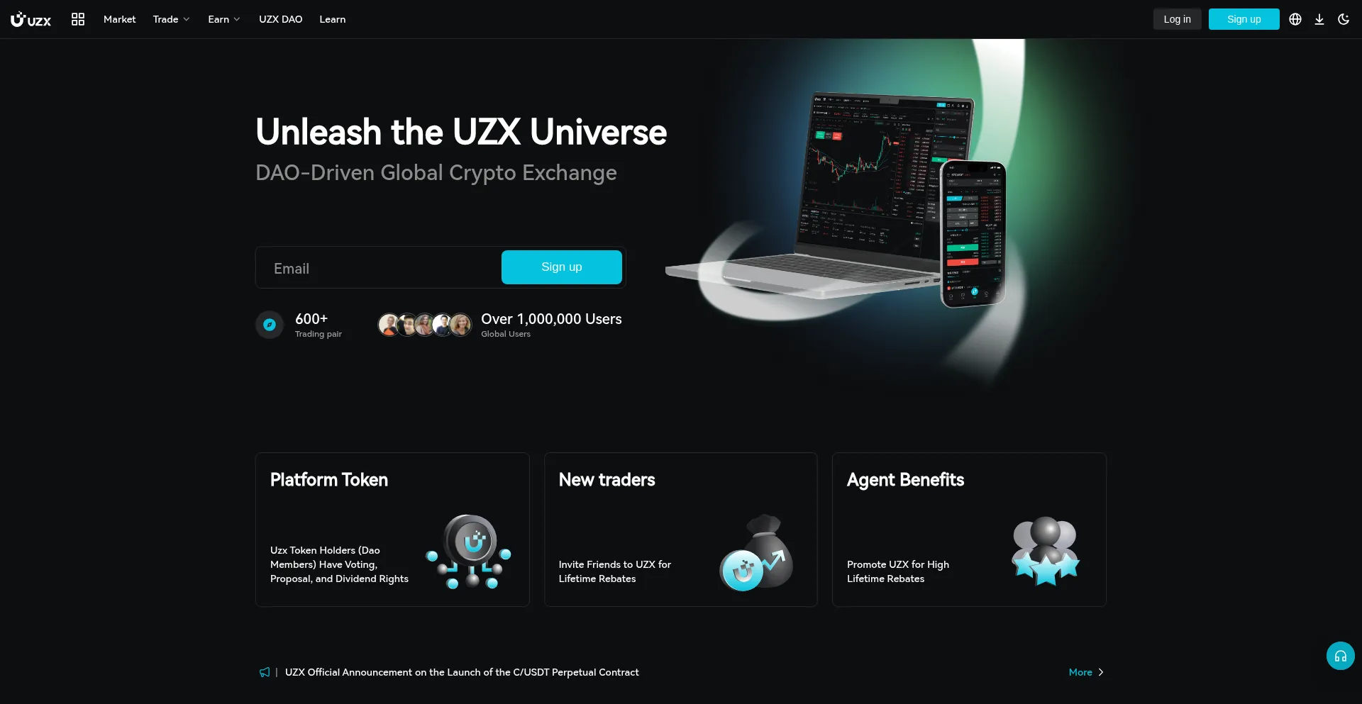 Website screenshot of Uzx.com