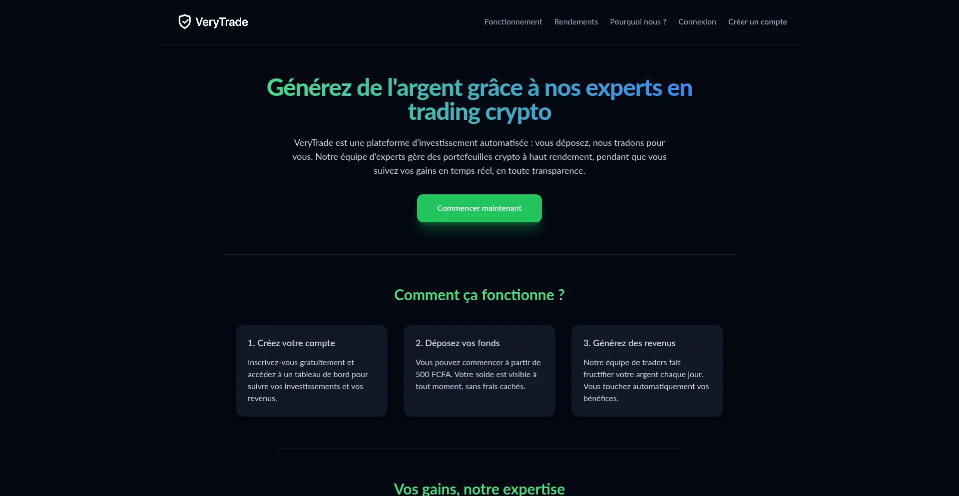 Website screenshot of V-tradepro.com