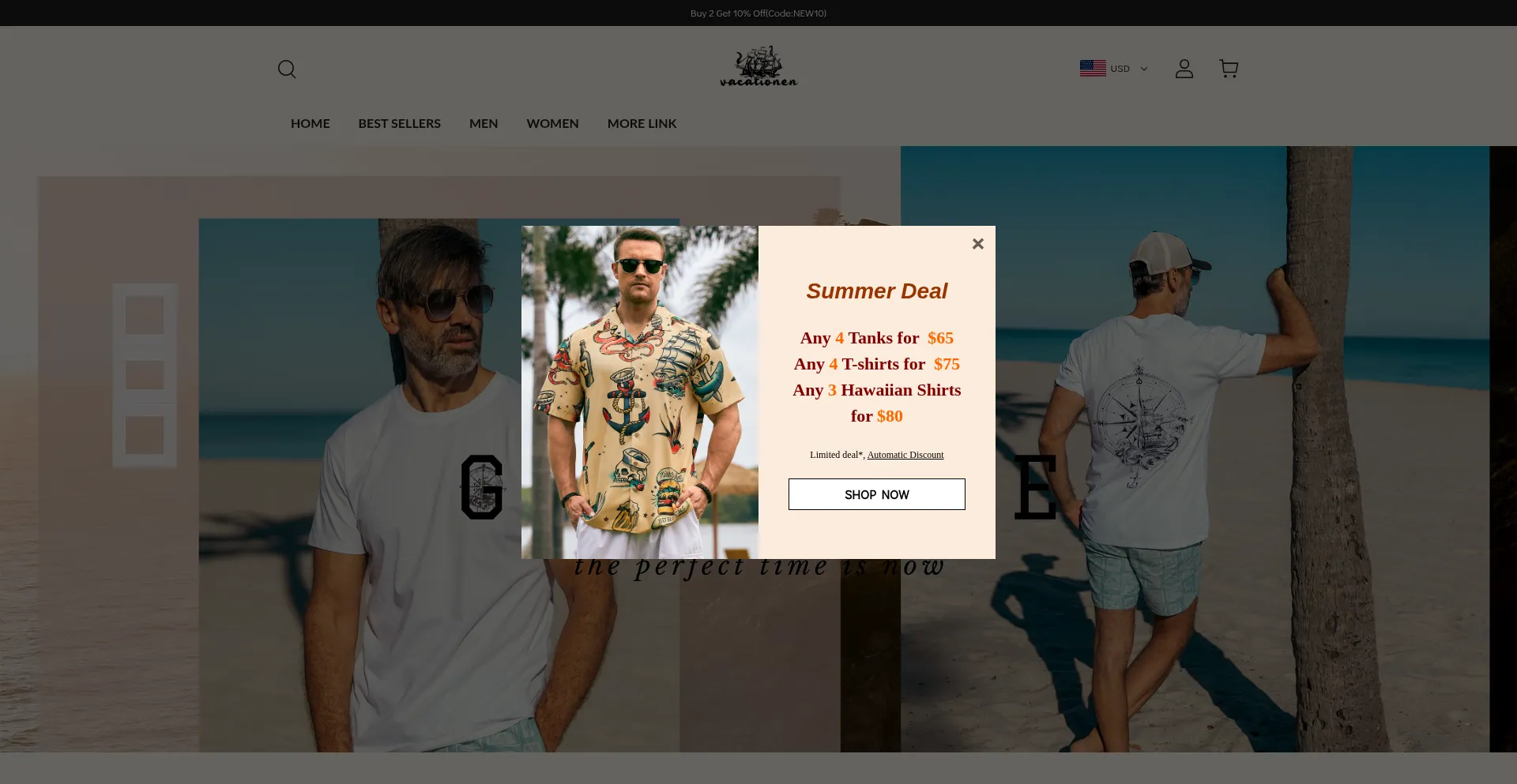 Website screenshot of Vacationen.com