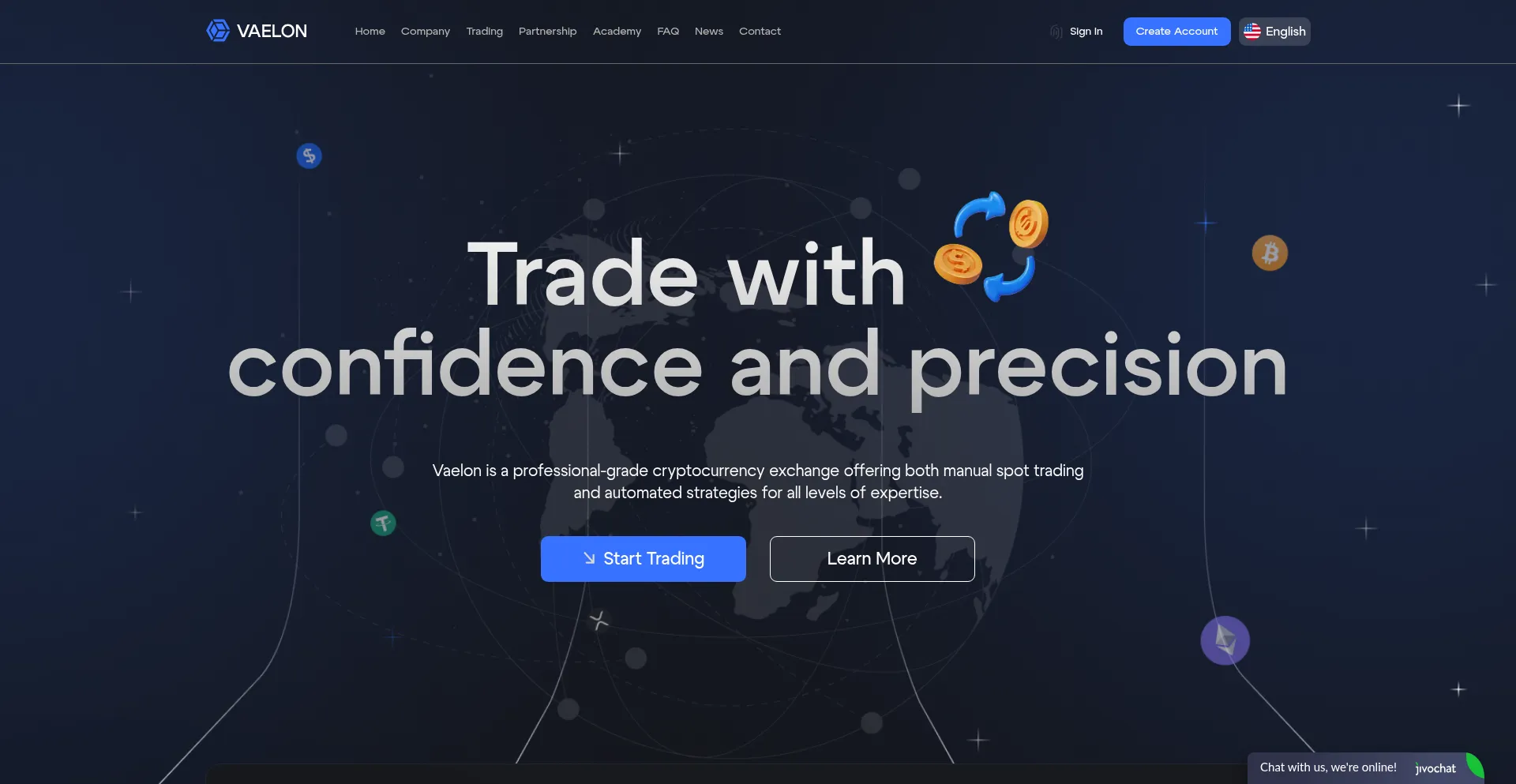 Website screenshot of Vaelon.net