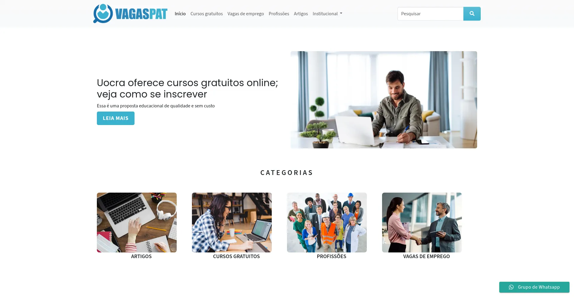 Website screenshot of Vagaspat.com