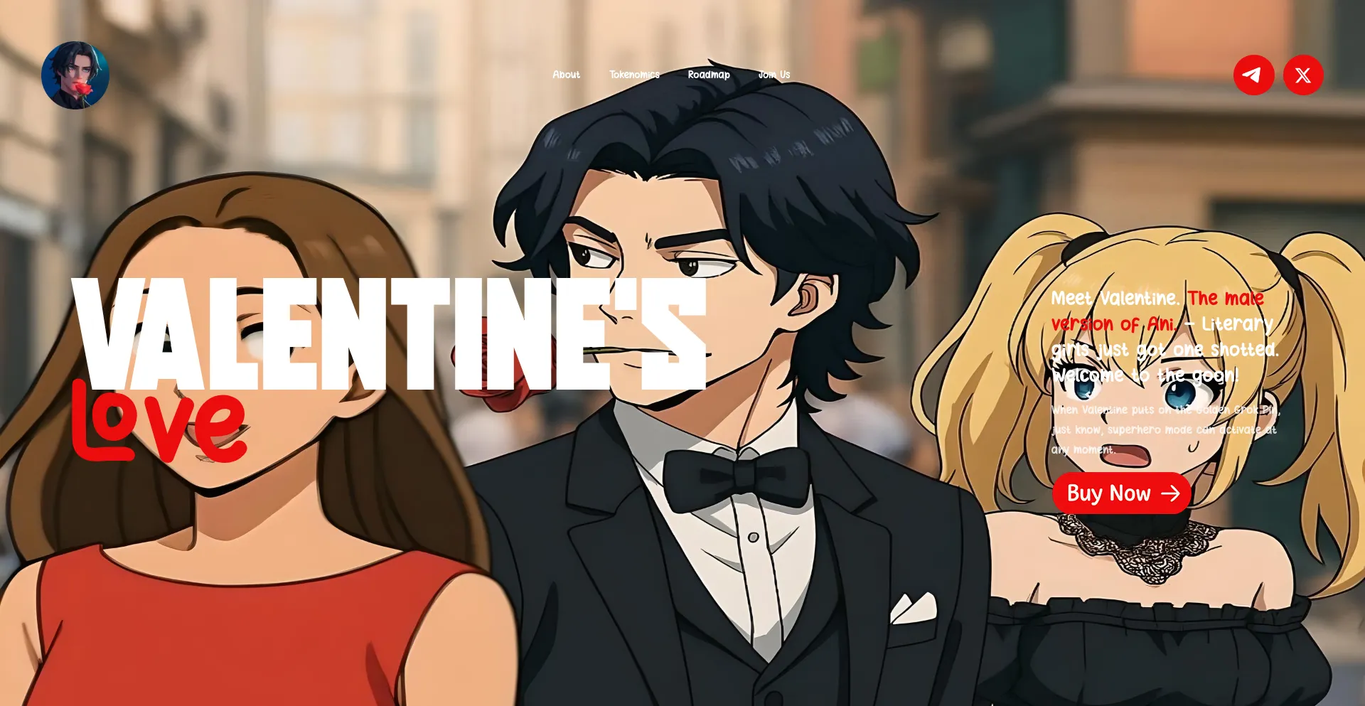 Website screenshot of Valentineelon.vip