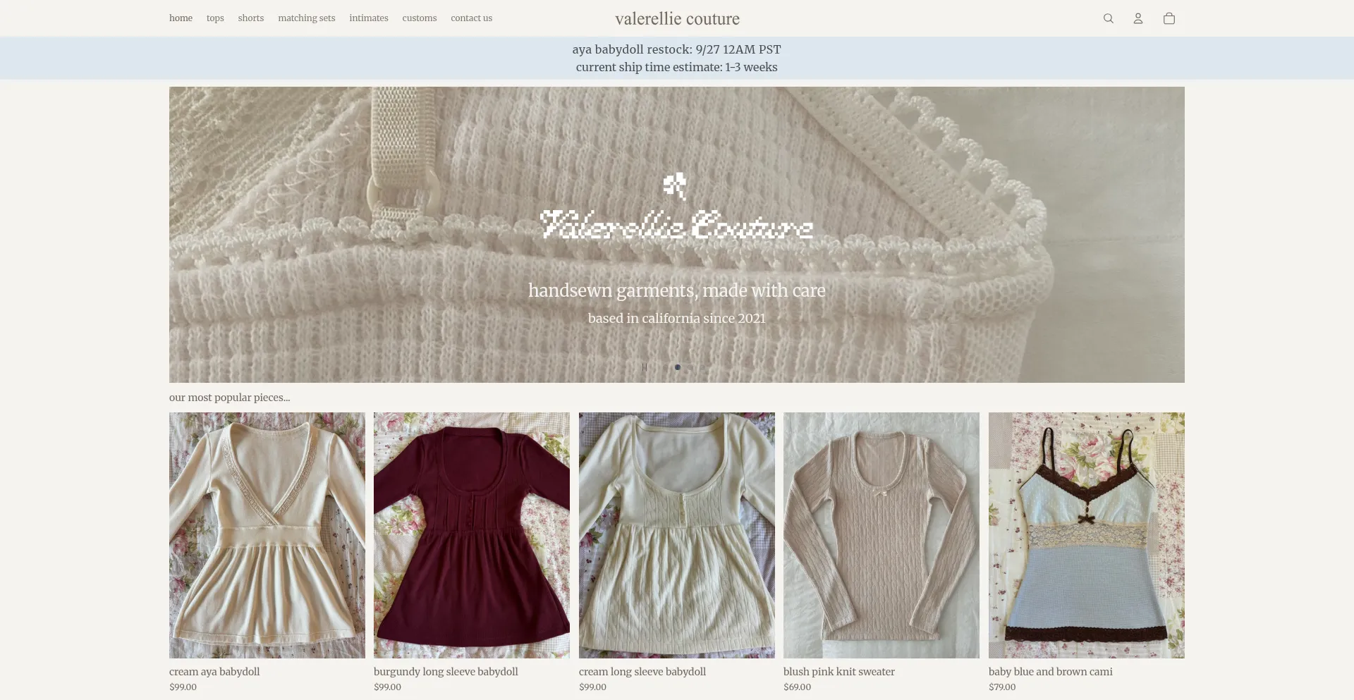 Valerellie.com Screenshot